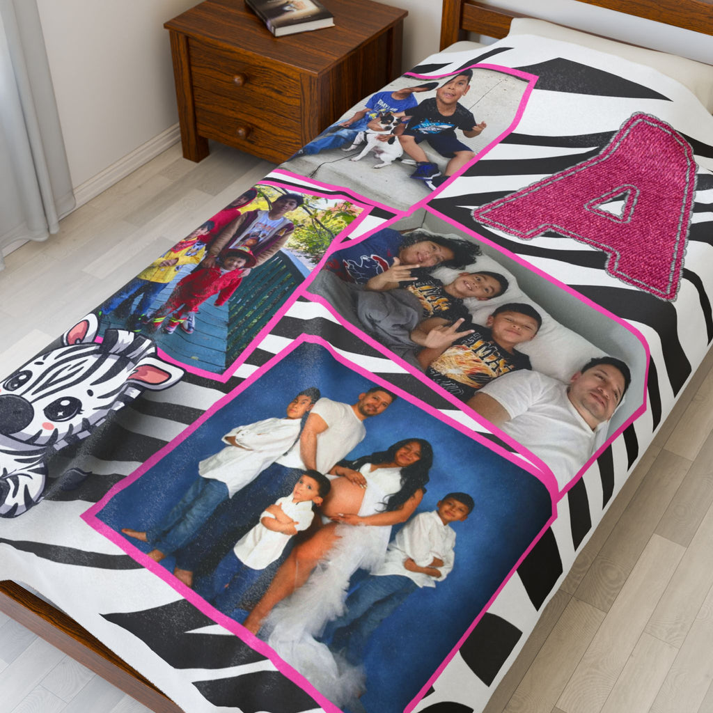 Photo Zebra Plush Blanket