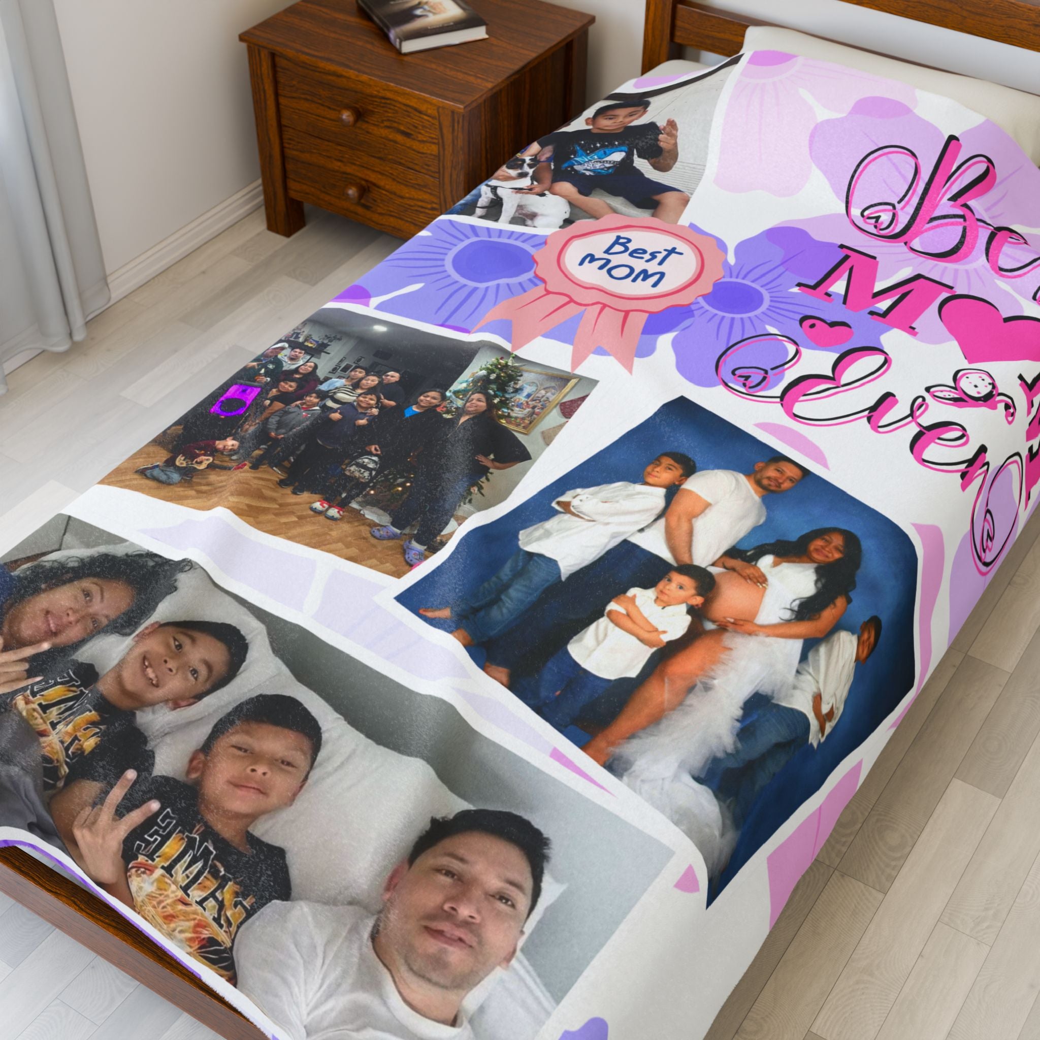 Best Mom Ever Photo Blanket (4 Photos Max Recommended)