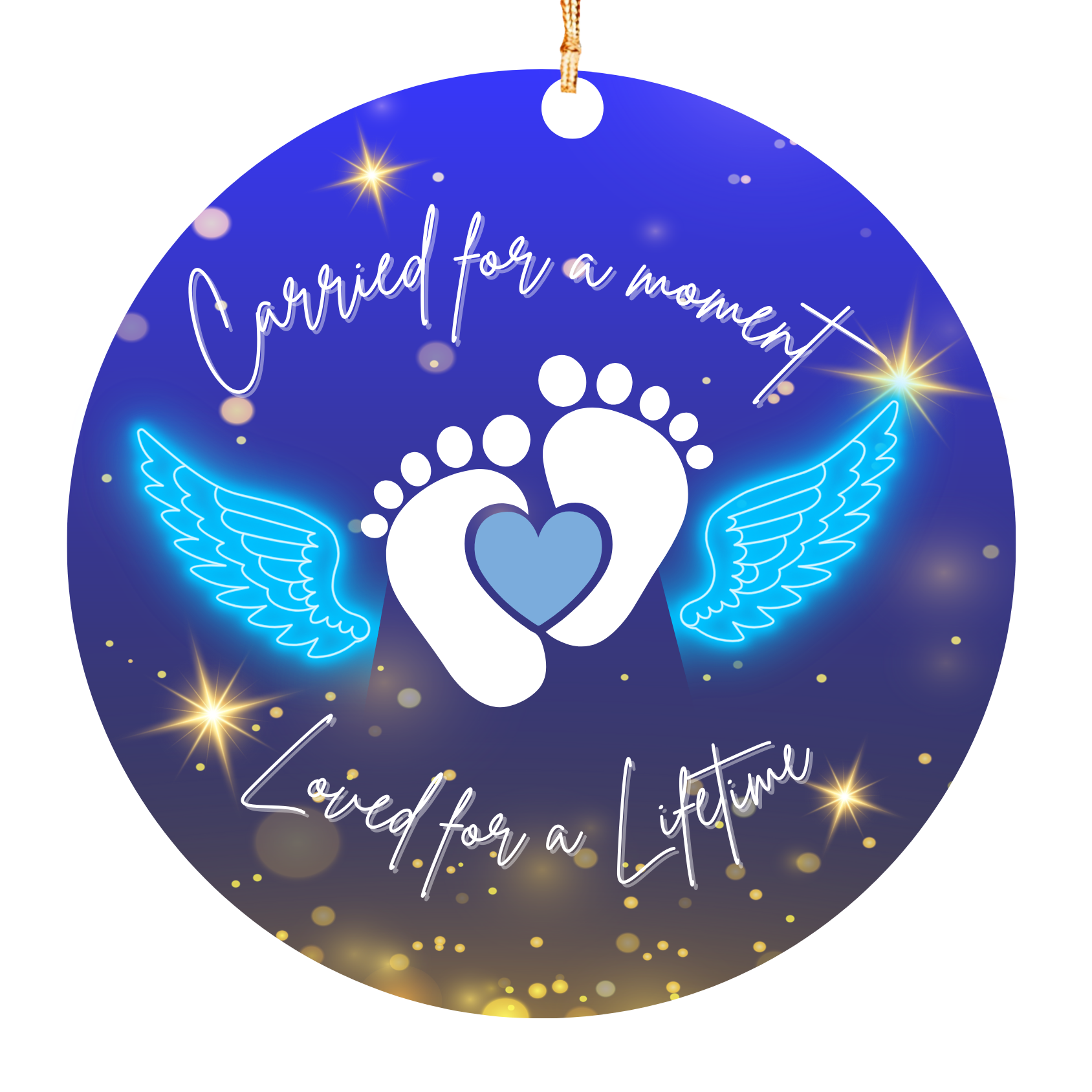 Personalized Baby Memorial Ornament – Carried for a Moment Loved for a Lifetime – Pink Angel Wings Infant Loss Christmas Keepsake