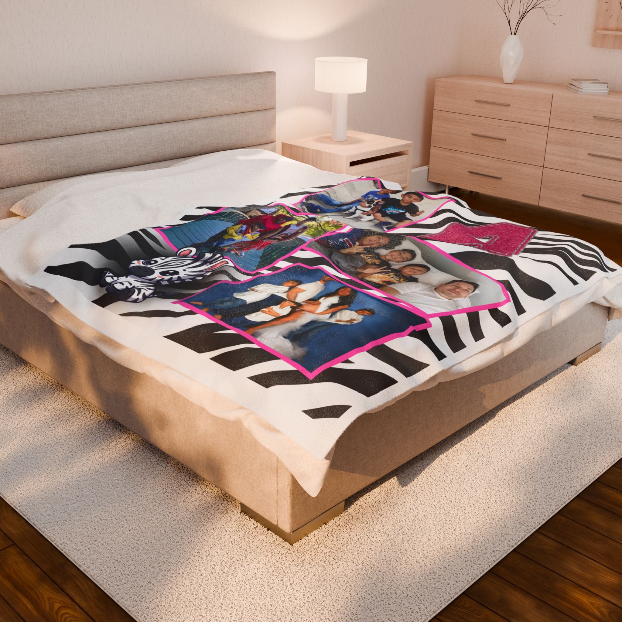 Photo Zebra Plush Blanket