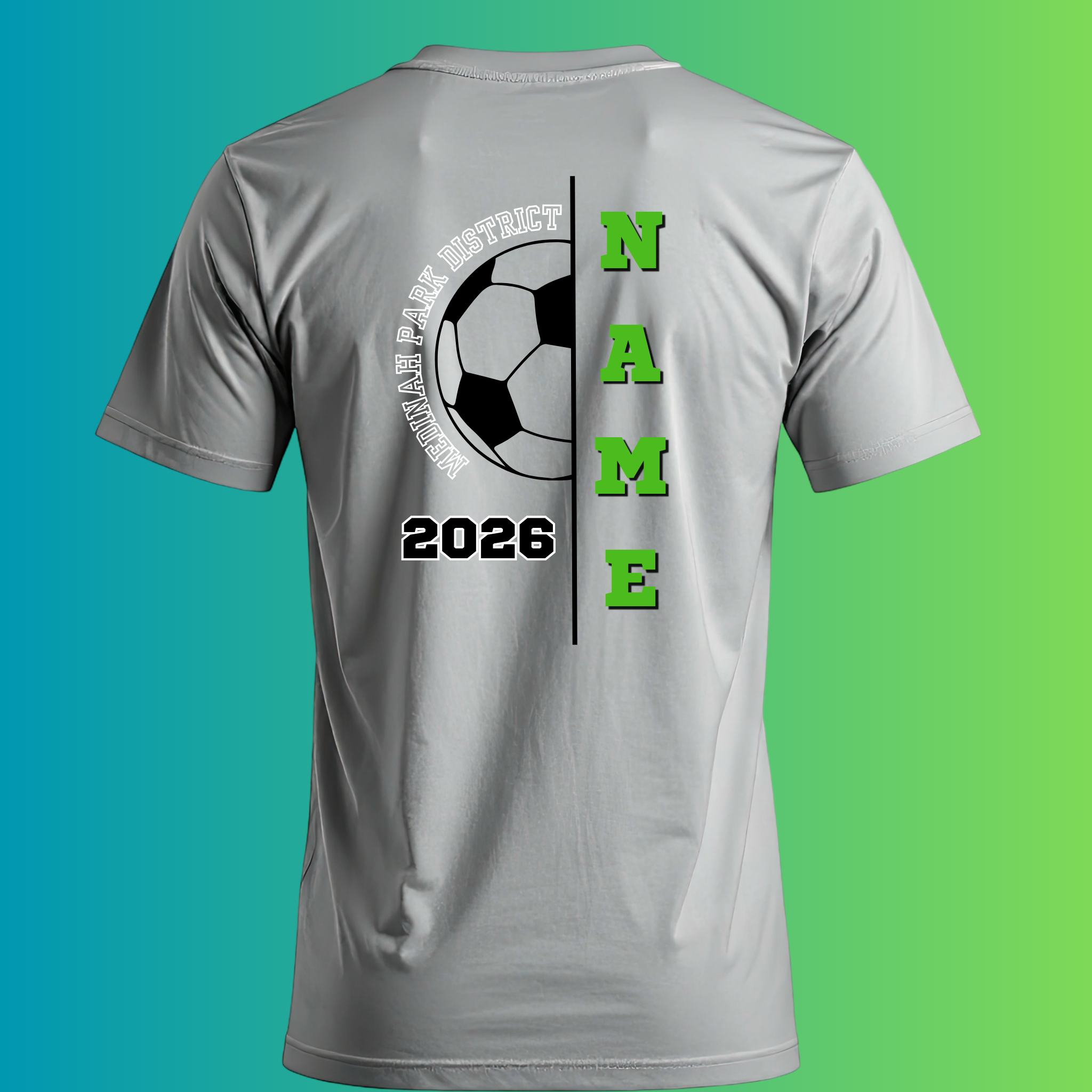 Adult T-Shirt Soccer Design 1 - 100% Polyester