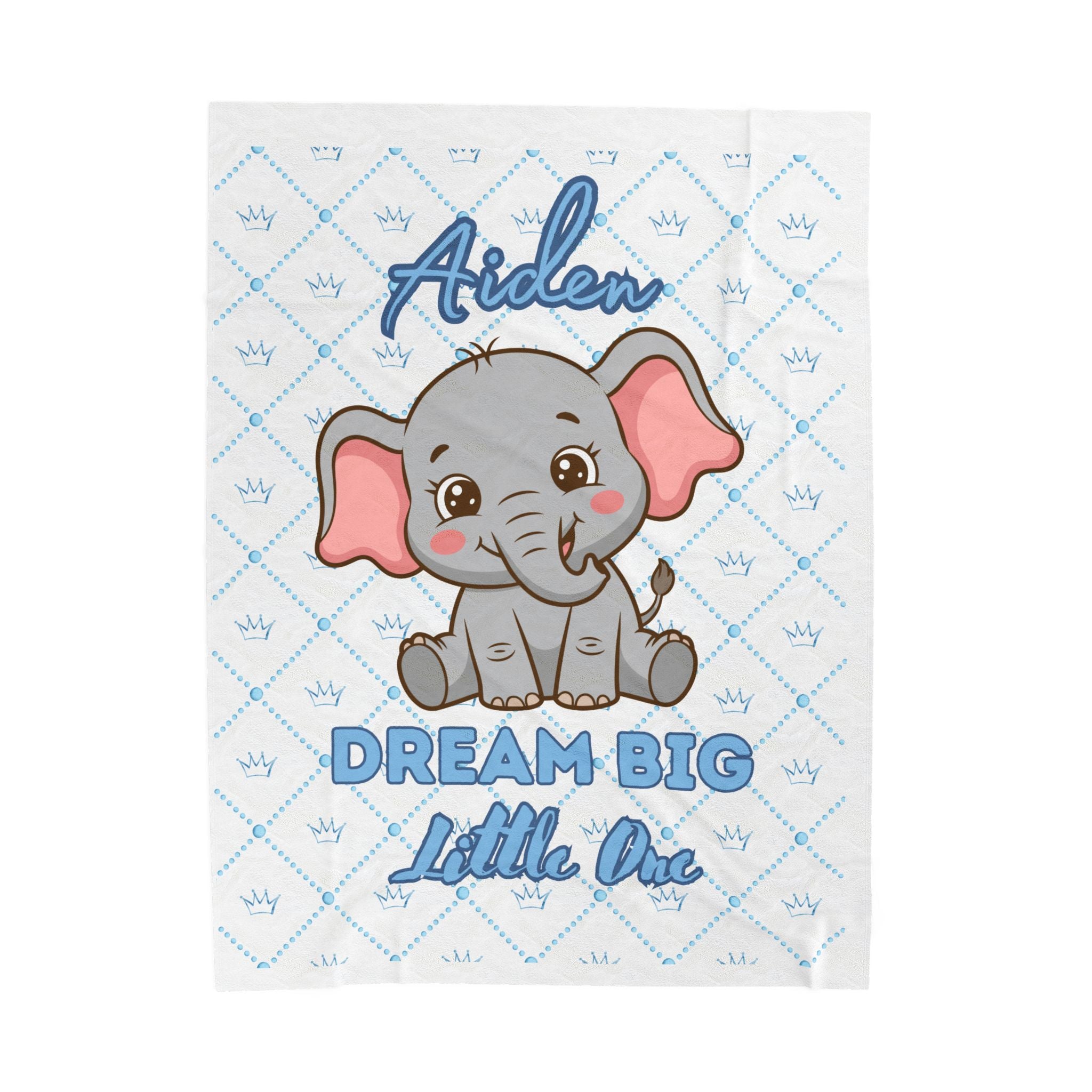 Personalized Baby Elephant Dream Big Little One Blanket