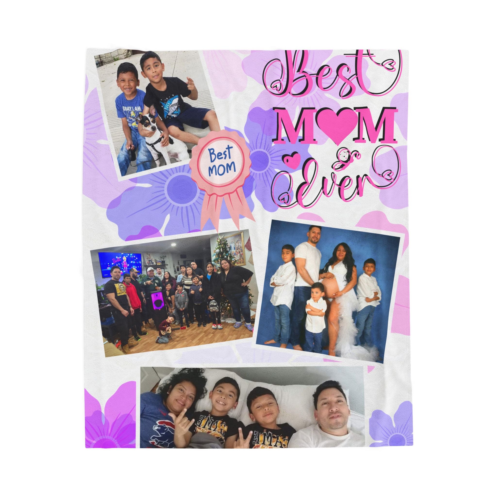 Best Mom Ever Photo Blanket (4 Photos Max Recommended)