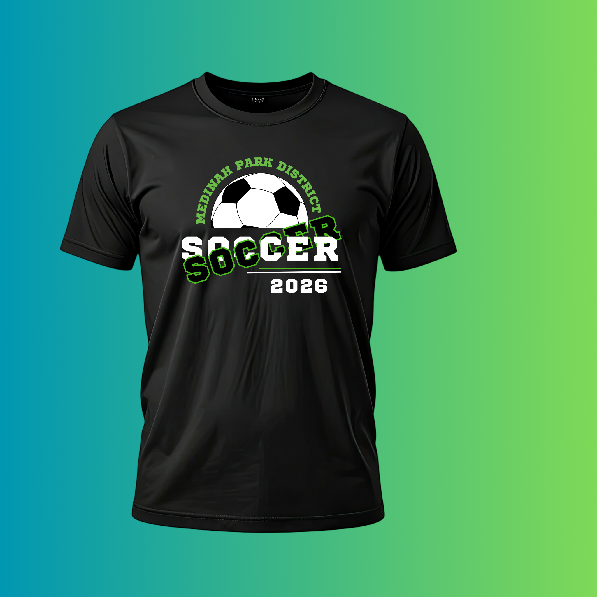 Adult T-Shirt Soccer Design 2 - 100% Polyester
