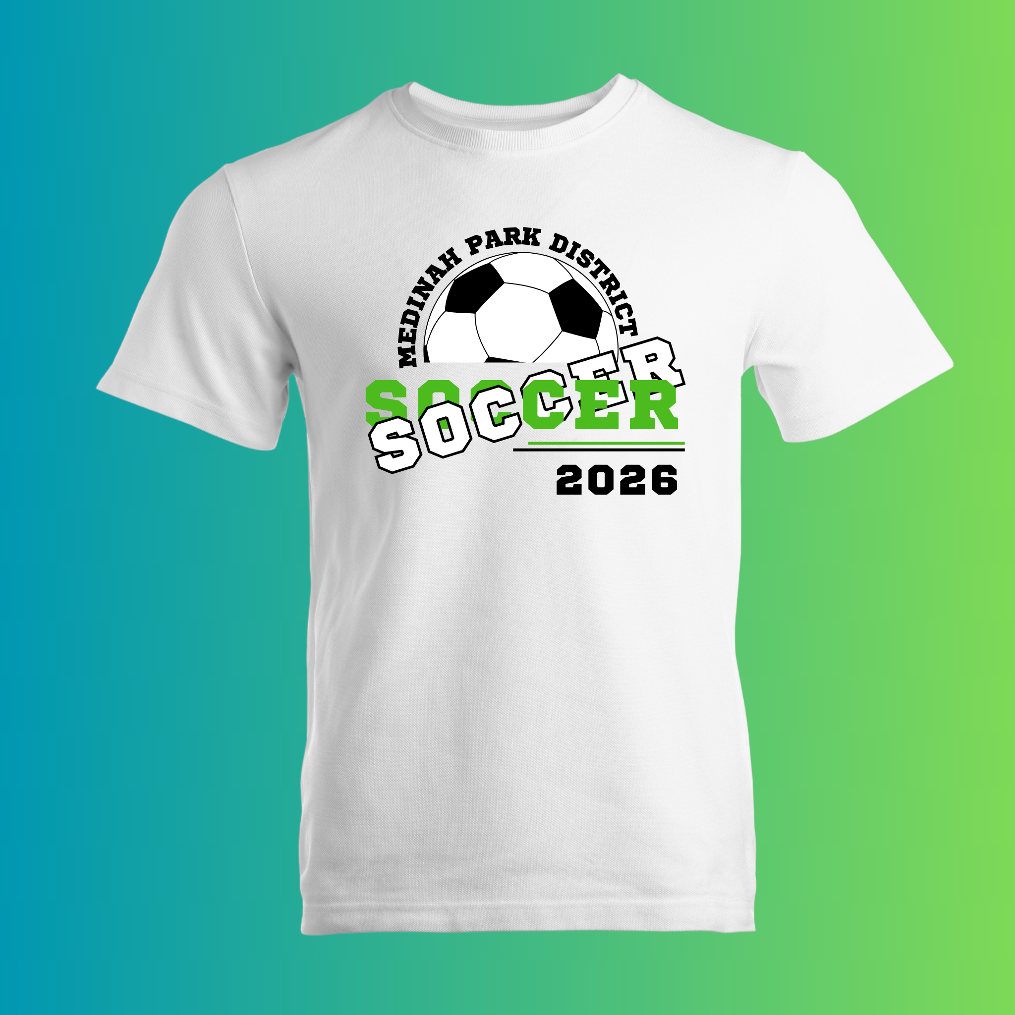 Adult T-Shirt Soccer Design 2 - 100% Polyester