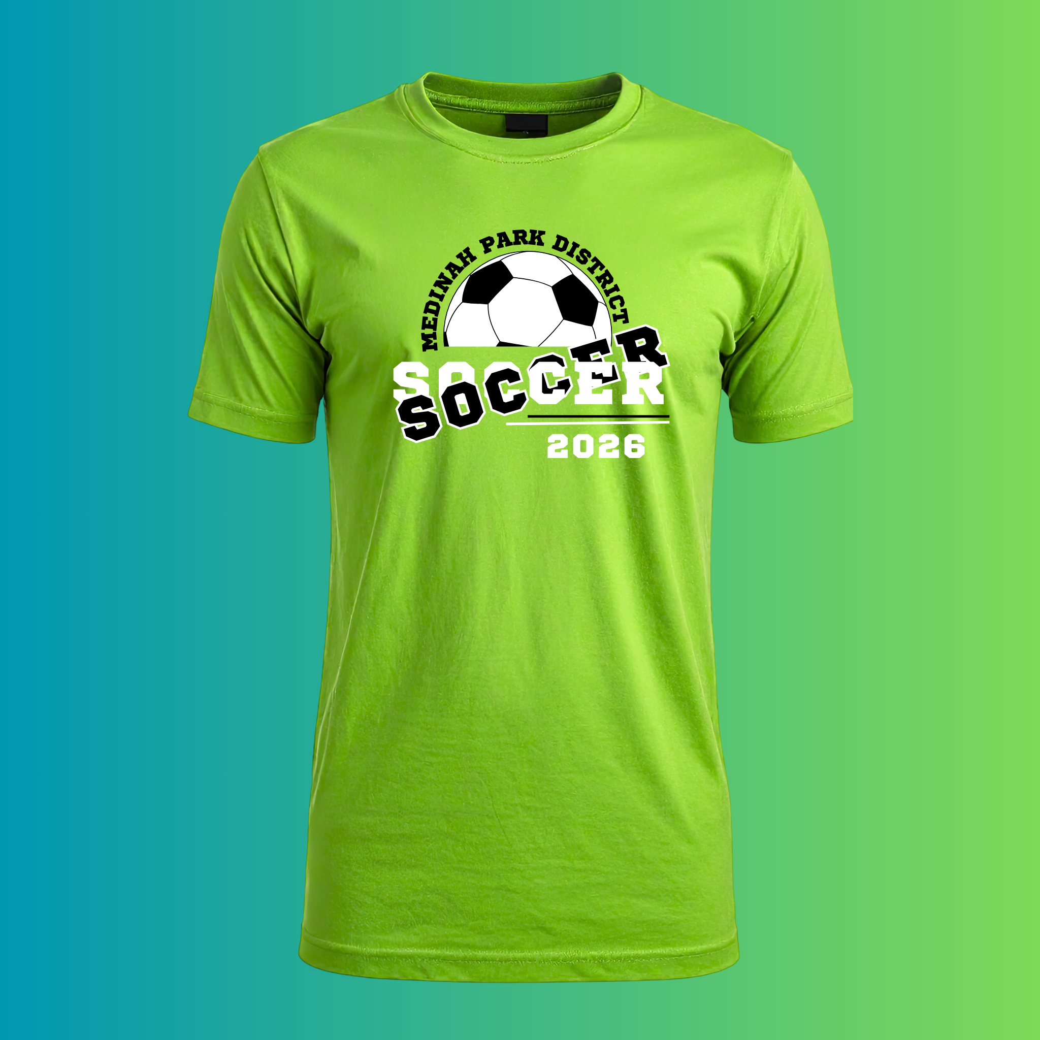 Adult T-Shirt Soccer Design 2 - 100% Polyester