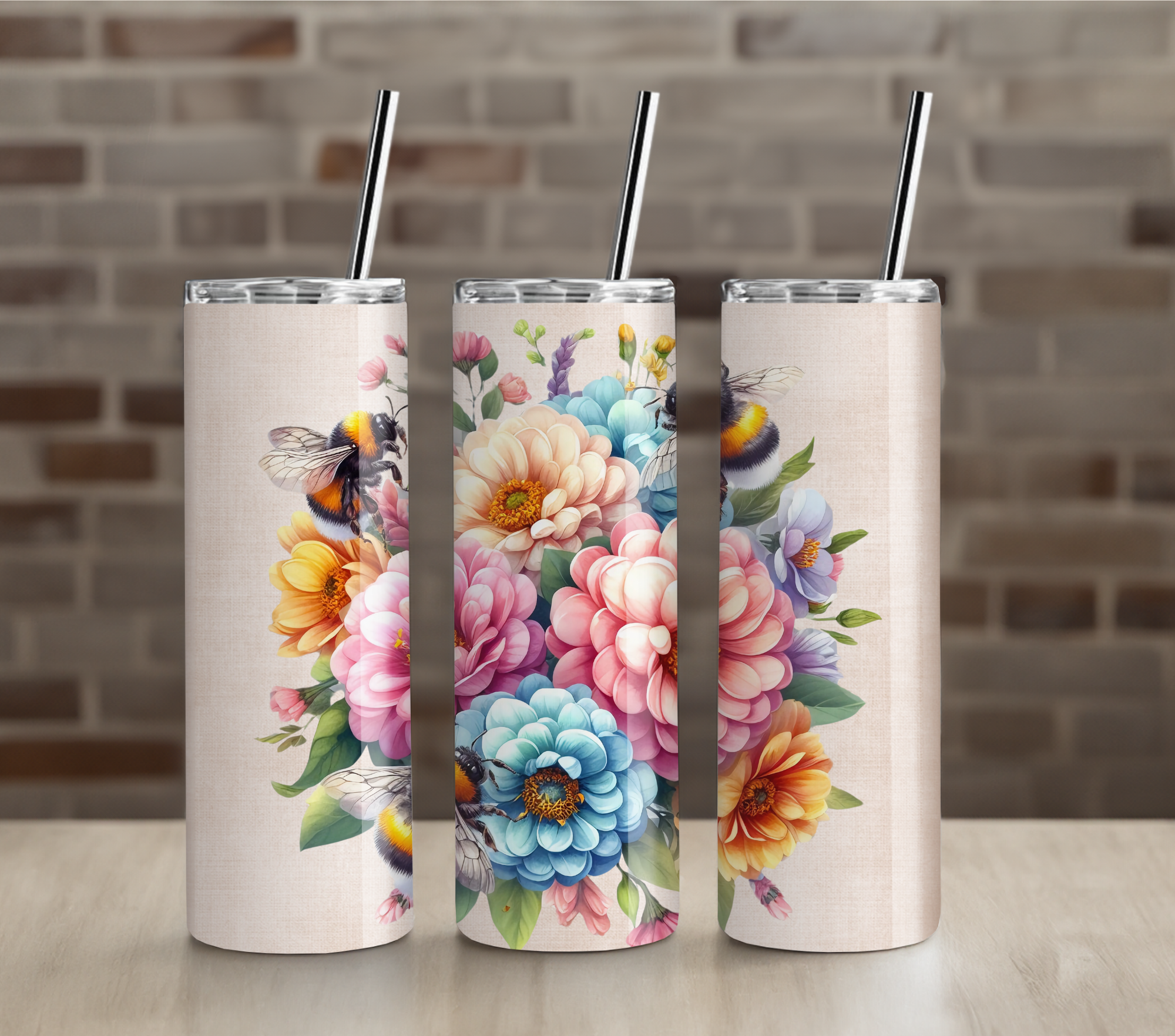 Butterfly Flower Meadow 20oz Skinny Tumbler