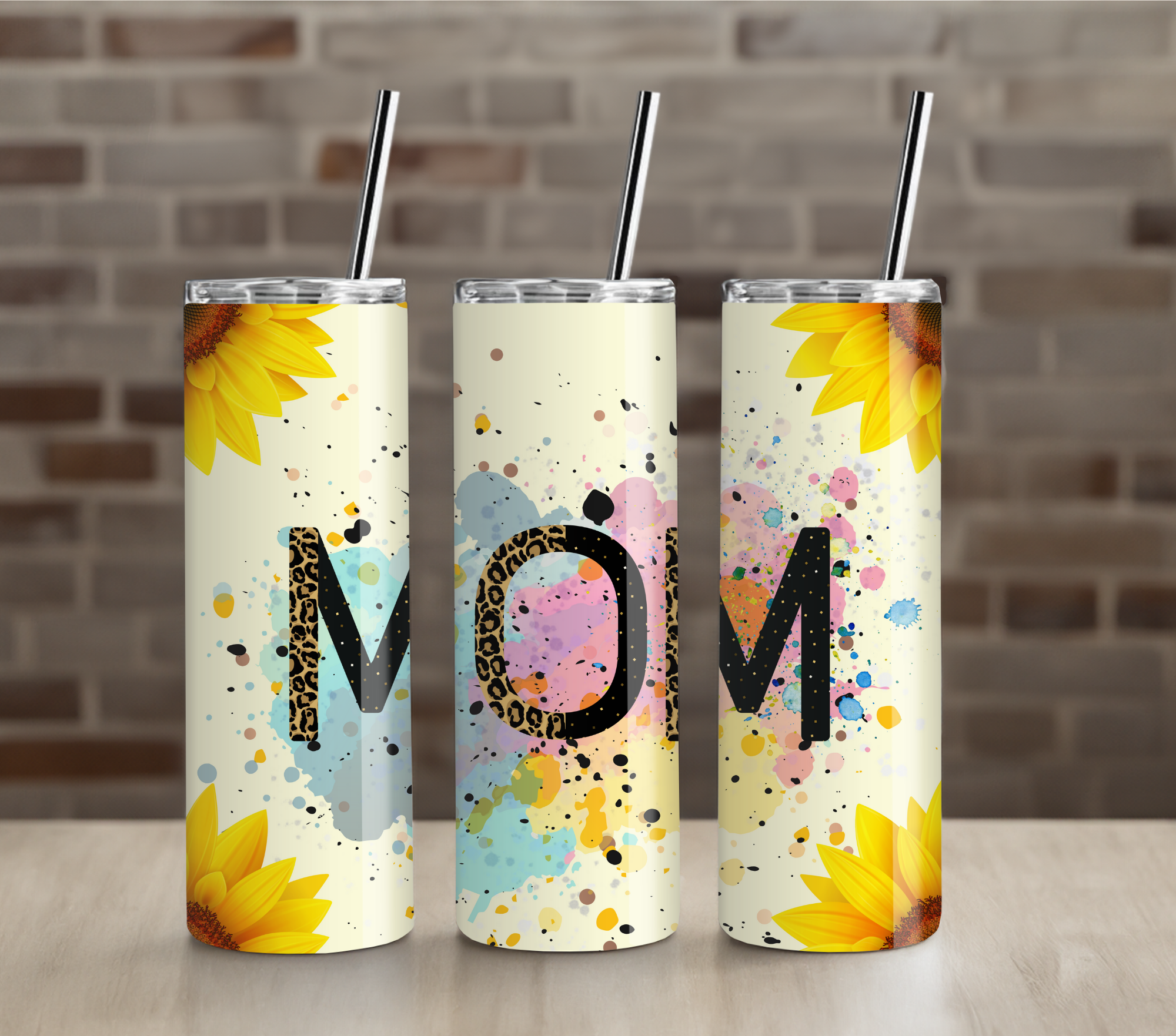 Sunflower Paint splash Mom  20oz Tumbler Drinkware