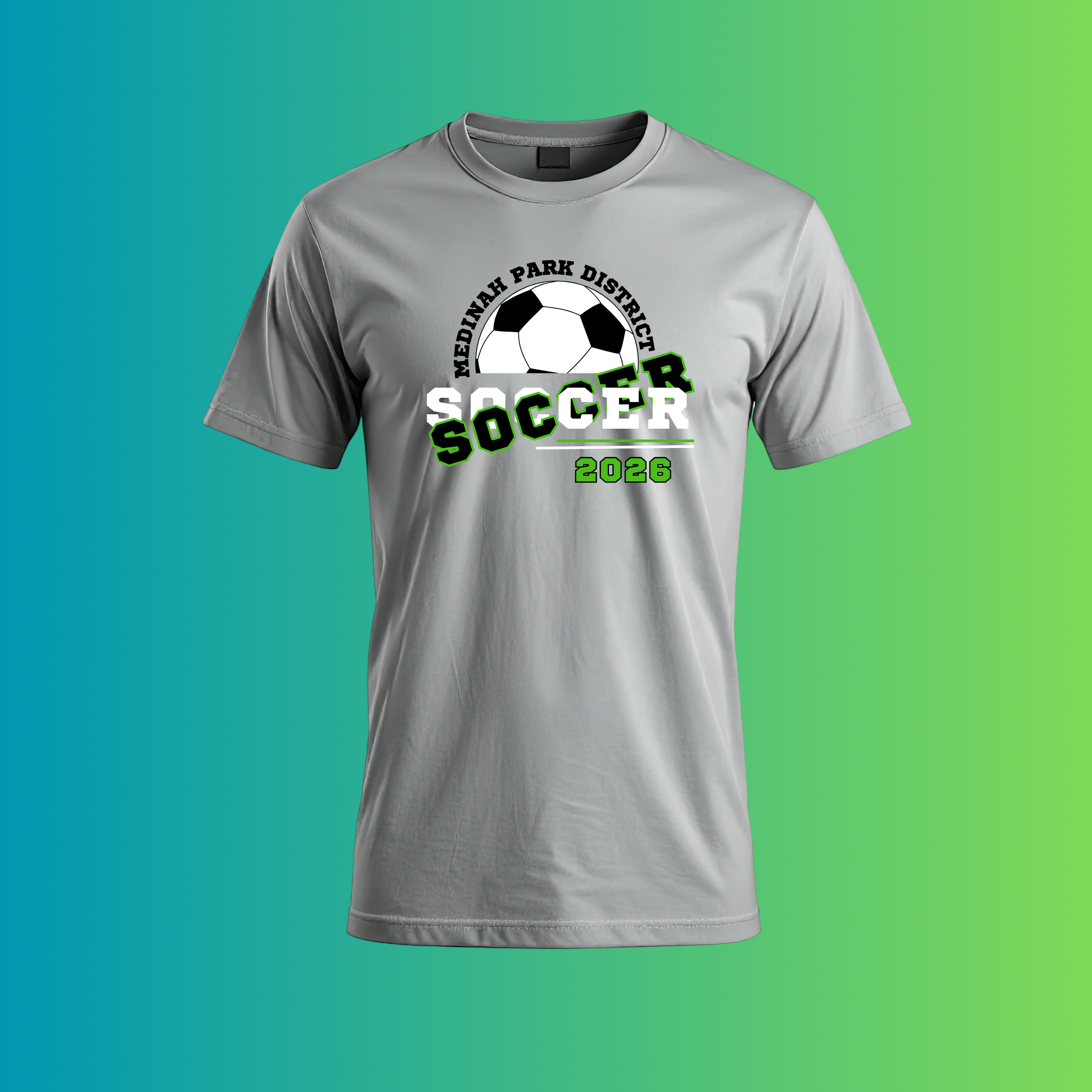 Adult T-Shirt Soccer Design 2 - 100% Polyester