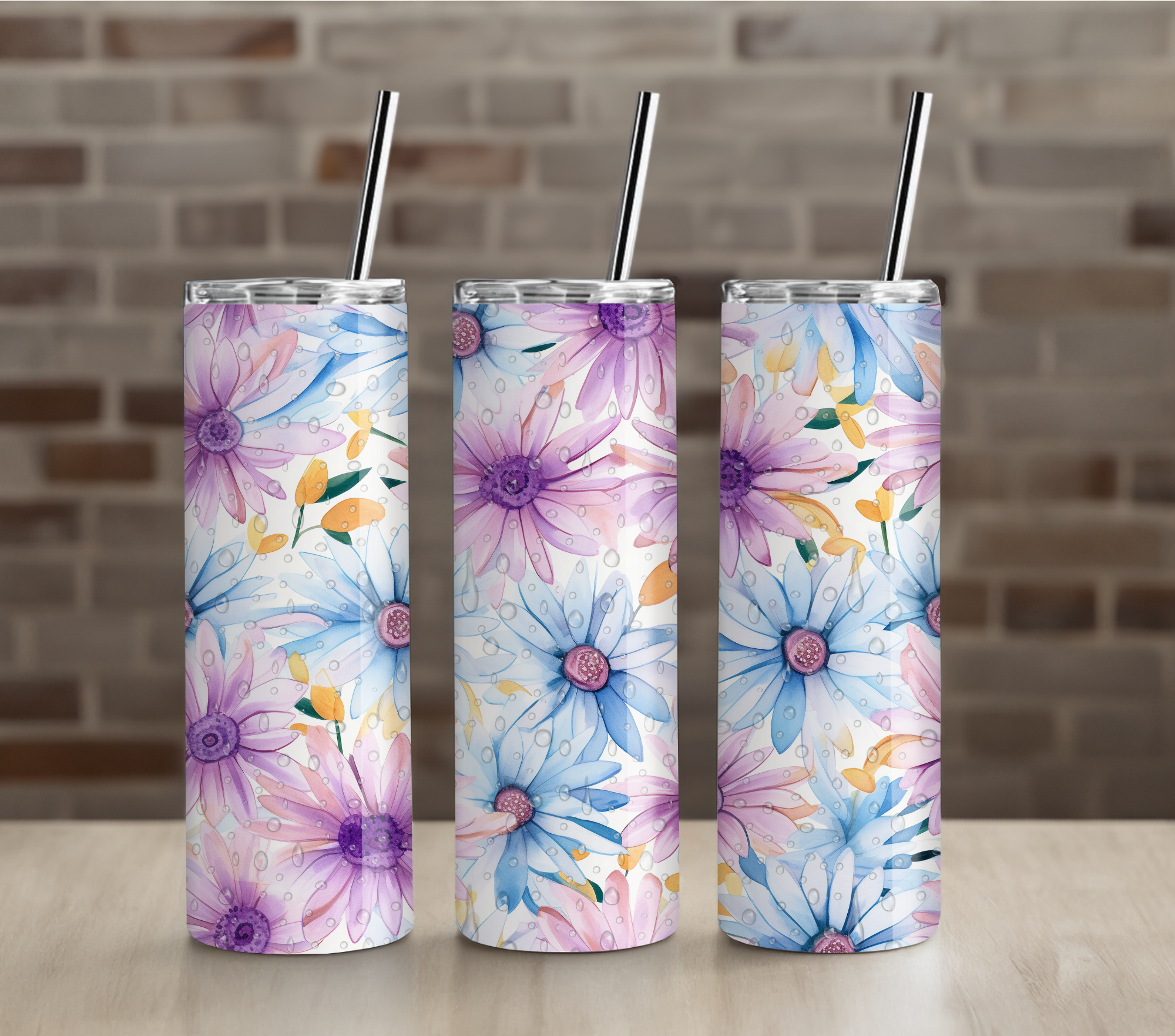 Minimal Daisy Line Art 20oz Skinny Tumbler
