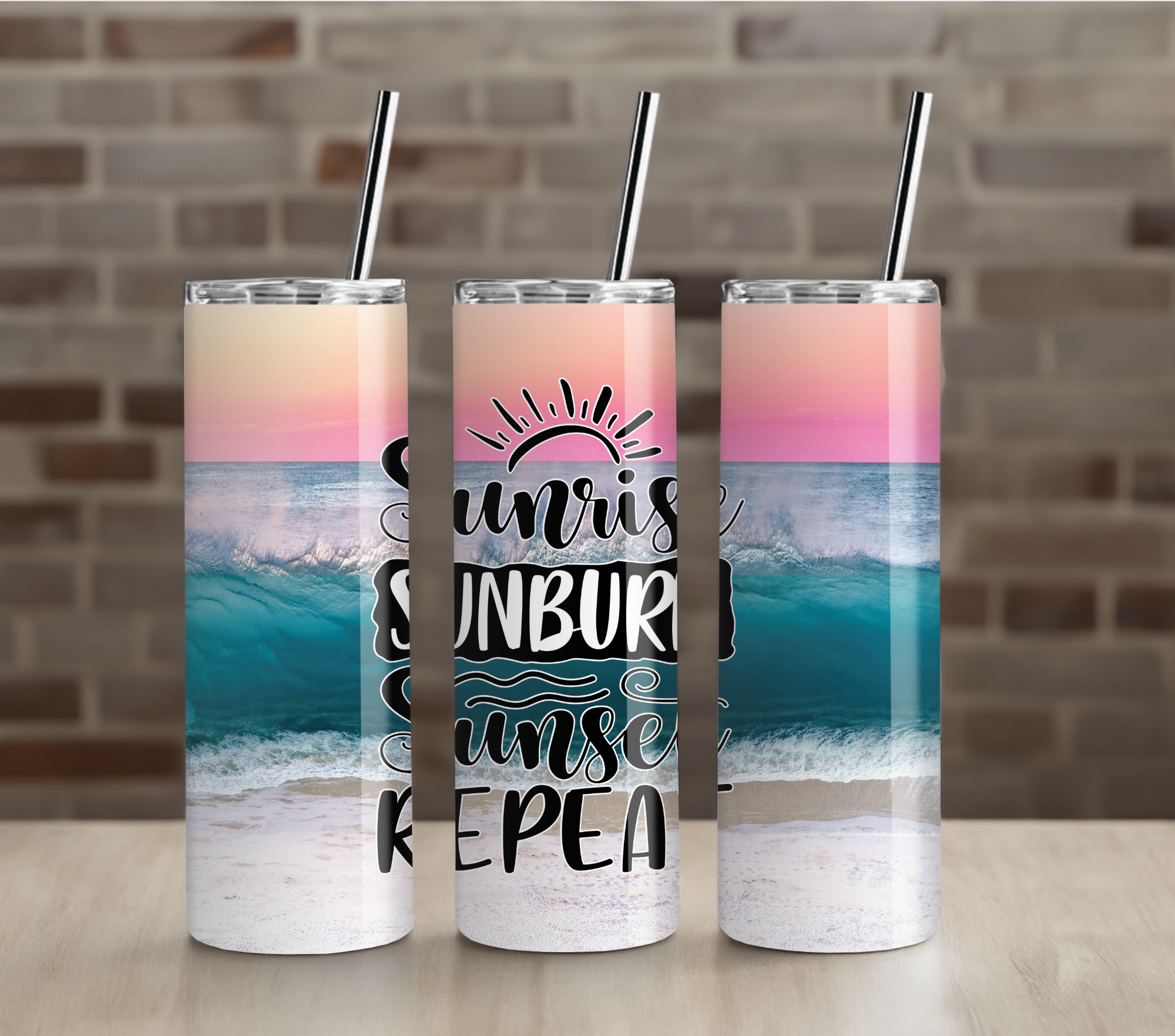 Sunrise Strength Affirmations Tumbler | Uplifting Positive Quotes | 20oz Skinny Cup