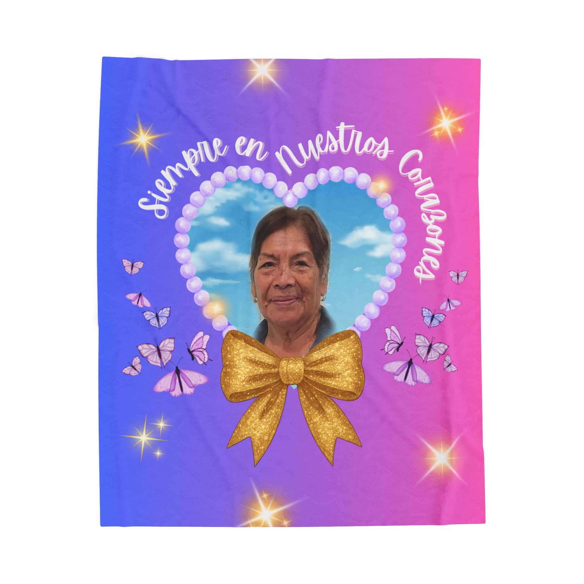 Siempre En Nuestros Corazones Two Color Ombre Plush Blanket (Spanish)