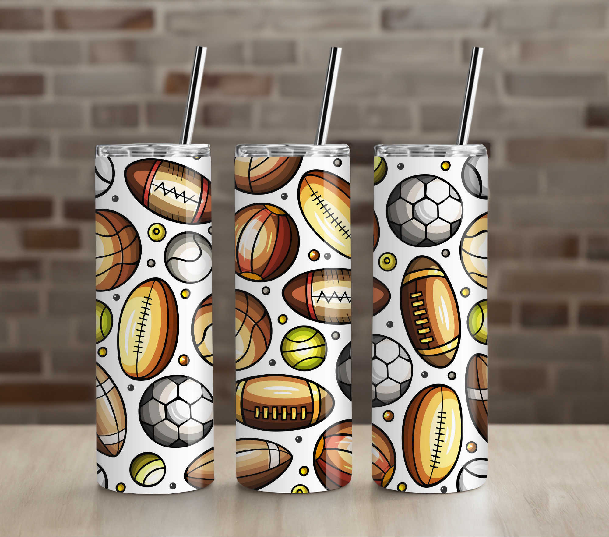 Minimal Sports Outline Pattern 20oz Tumbler Drinkware