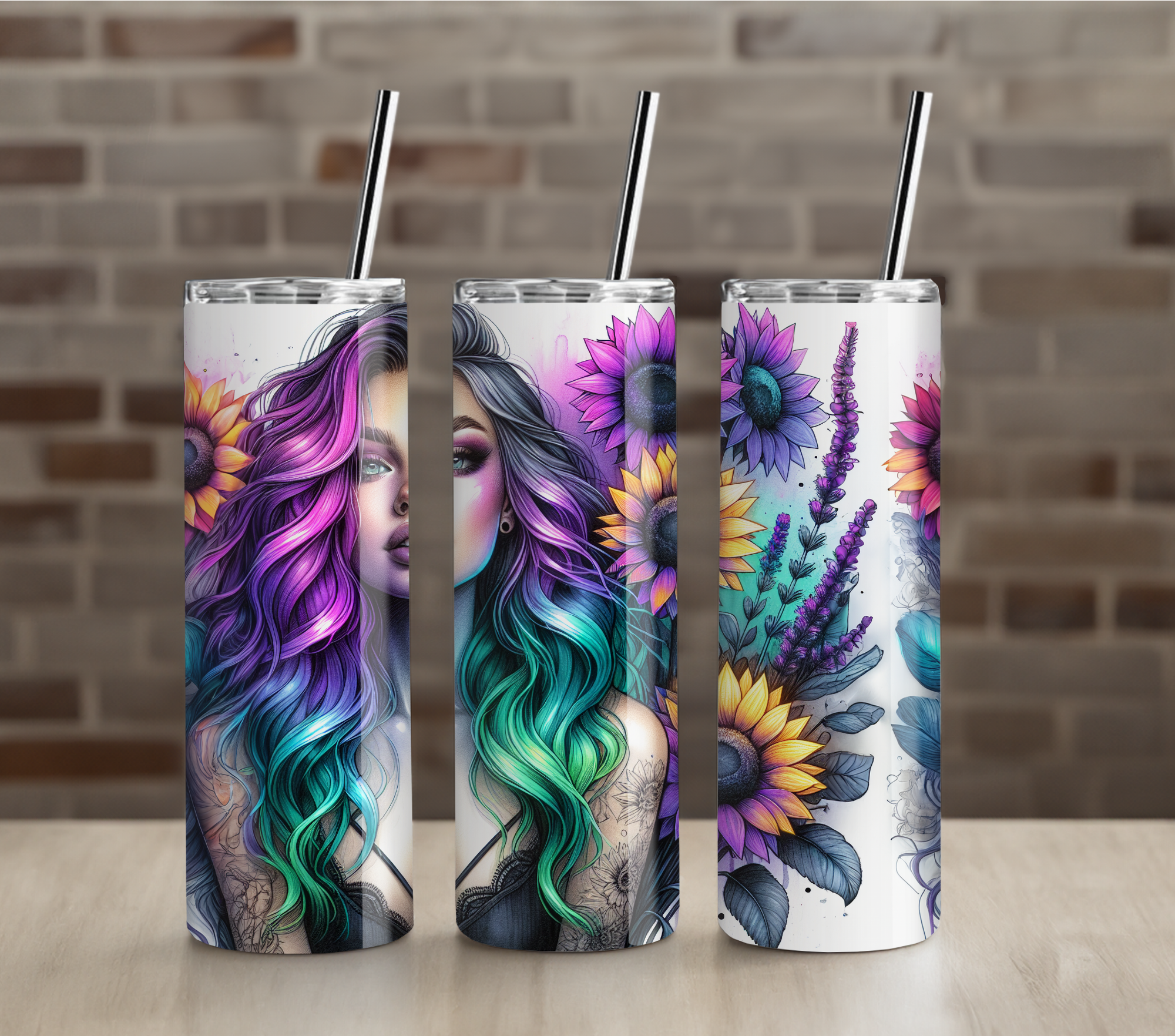 Romantic Vintage Rose Garden 20oz Skinny Tumbler