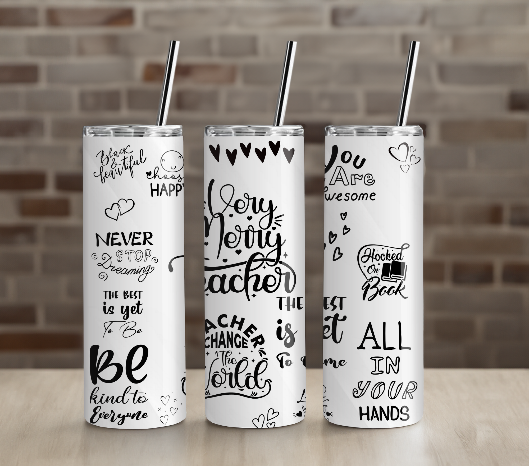 Best Teacher Ever Tumbler | Teacher Appreciation Gift | 20oz Skinny Stainless Steel Cup