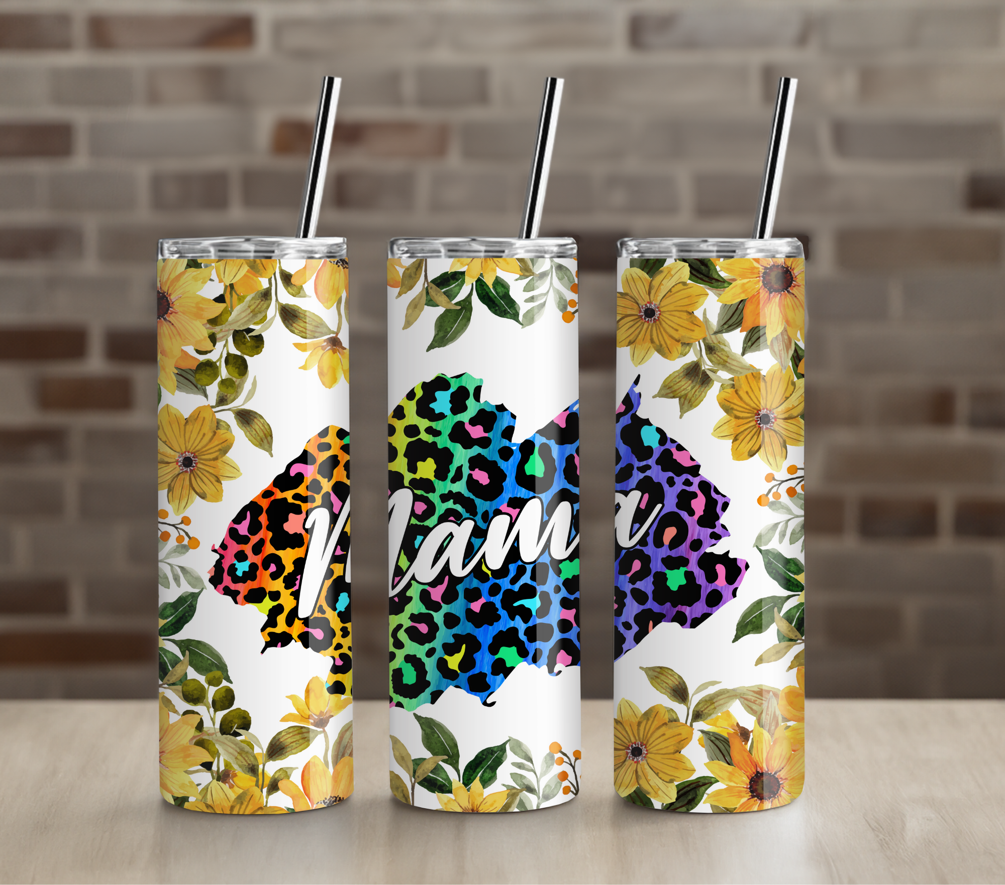 Sunflower Mama Leopard 20oz Tumbler Drinkware