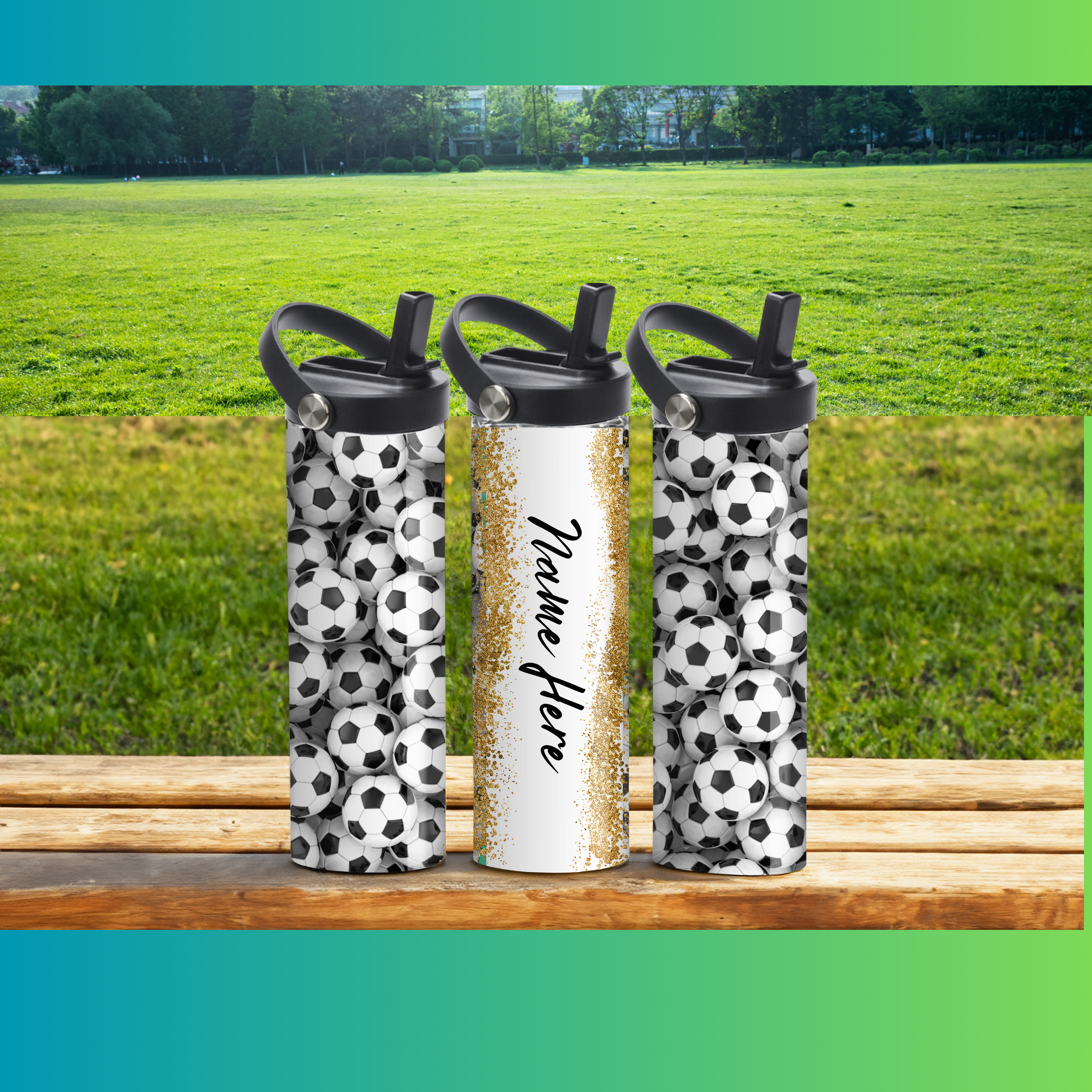 Soccer Design 1 - 20 oz Sport Water Bottle