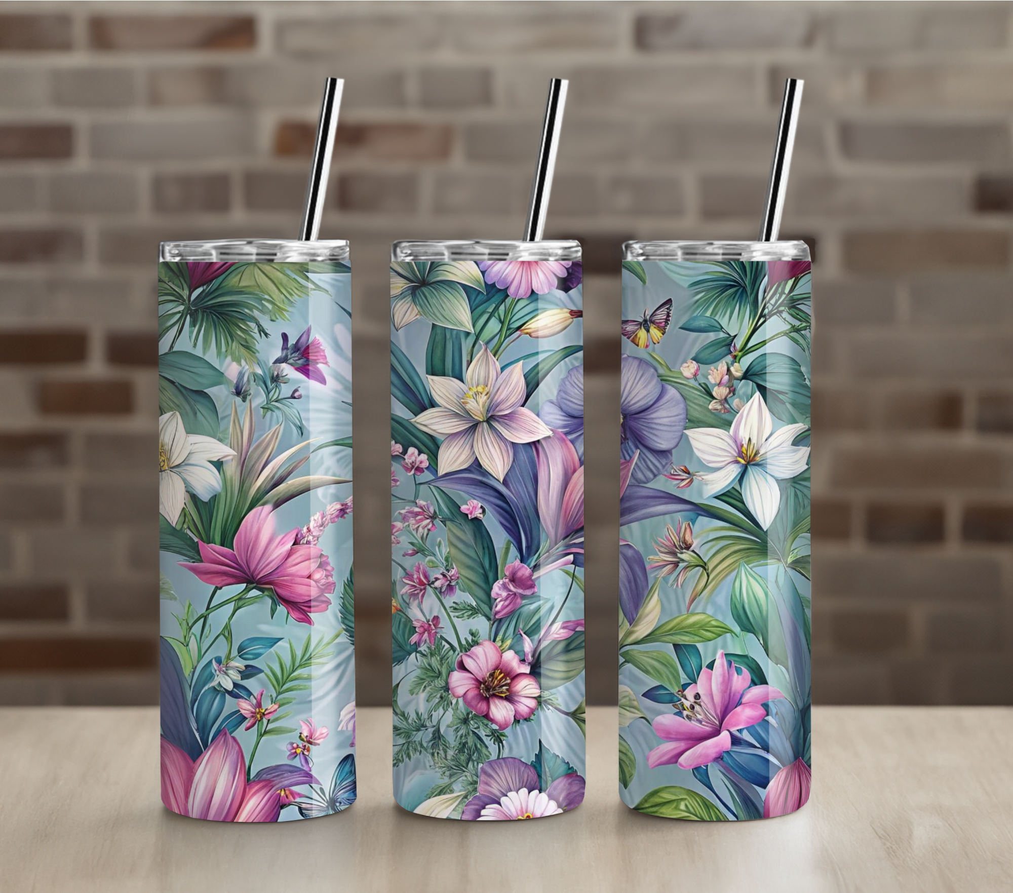 Pastel Spring Bloom 20oz Skinny Tumbler