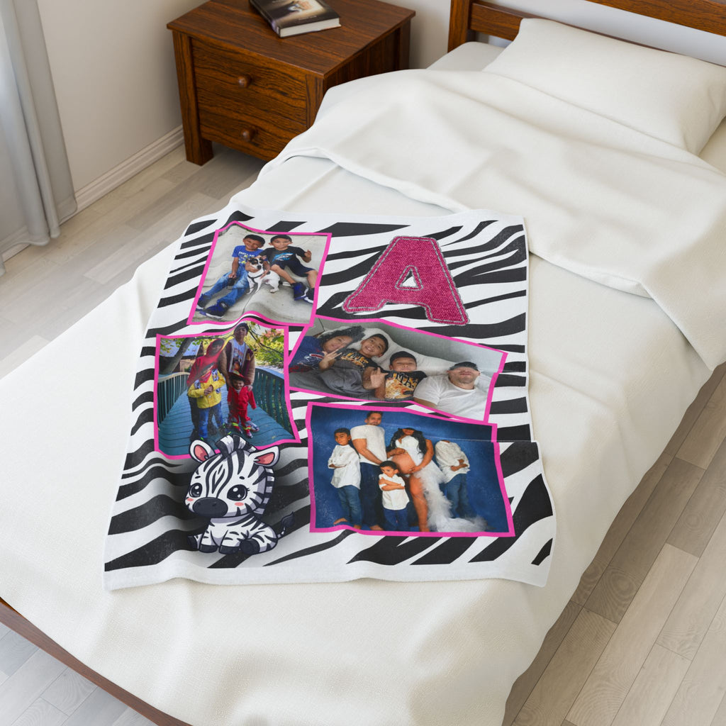 Photo Zebra Plush Blanket