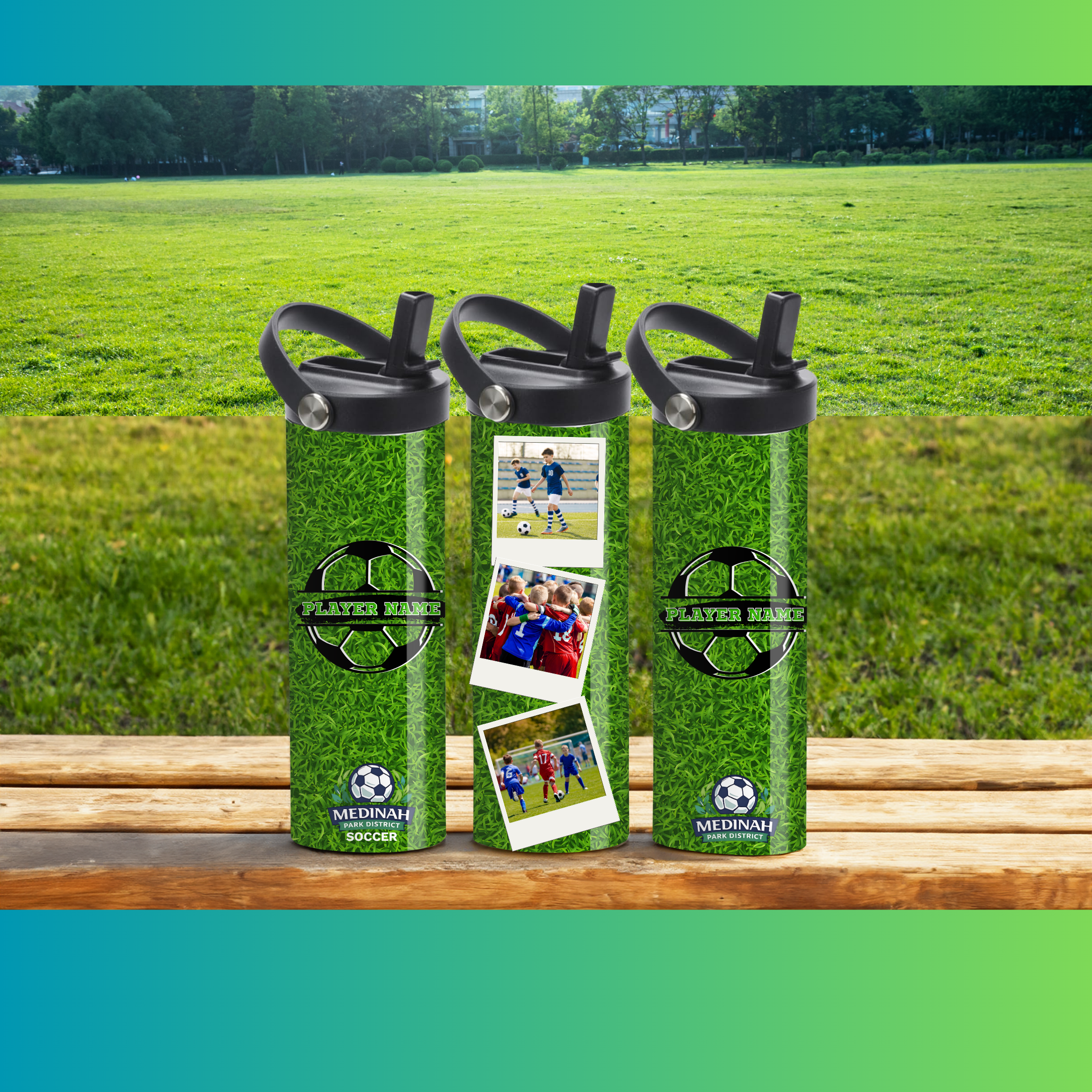 Soccer Design 2 - 20 oz Sport Water Bottle