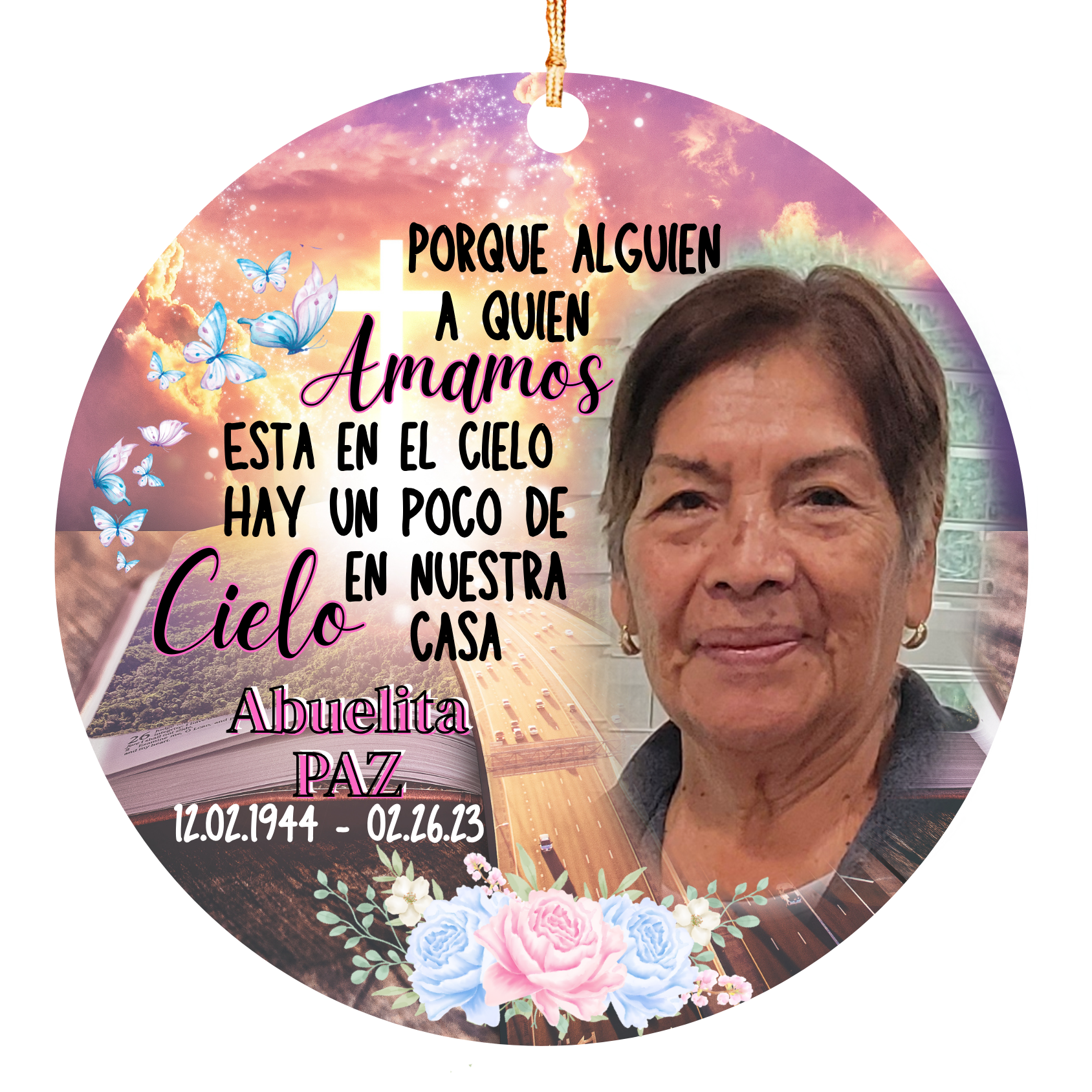 Personalized Memorial Photo Ornament | Ornamento de Recuerdo