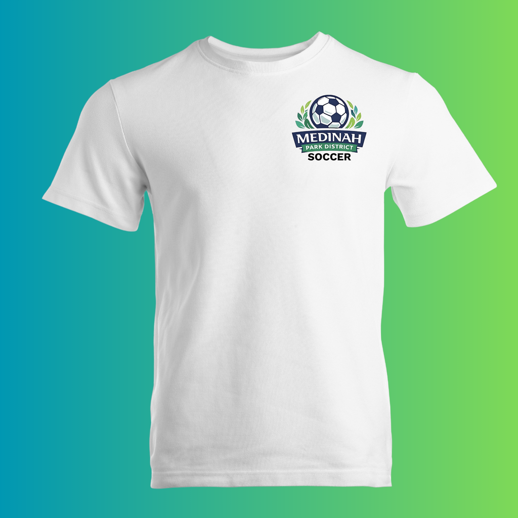 Adult T-Shirt Soccer Design 1 - 50% Cotton 50% Polyester
