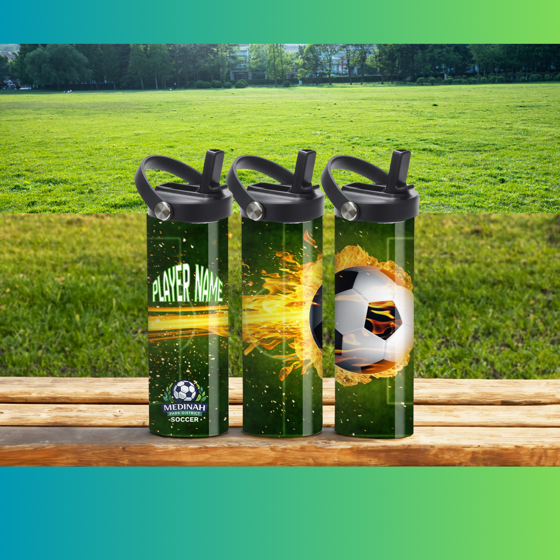 Soccer Design 5 - 20 oz Sport Water Bottle
