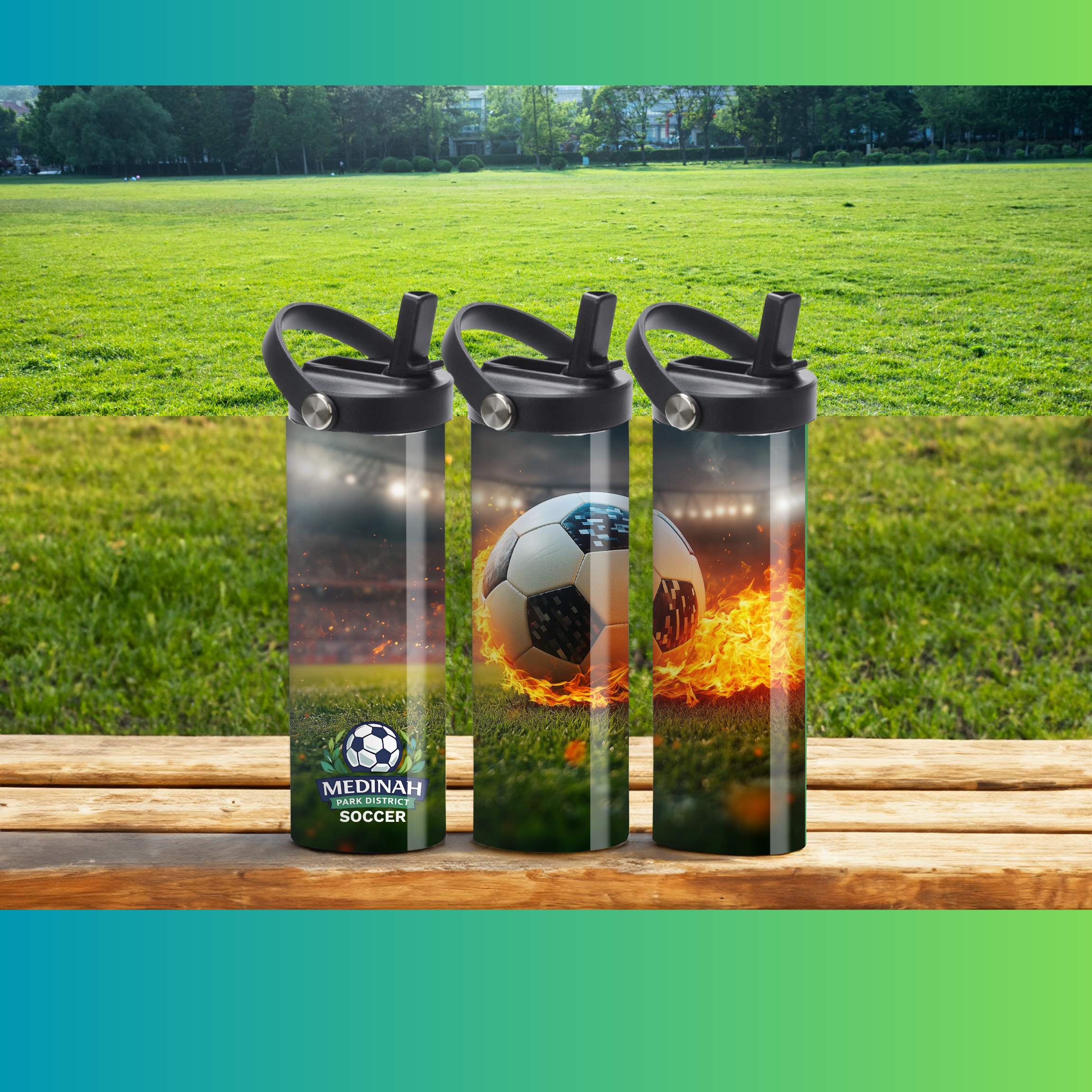 Soccer Design 6 - 20 oz Sport Water Bottle