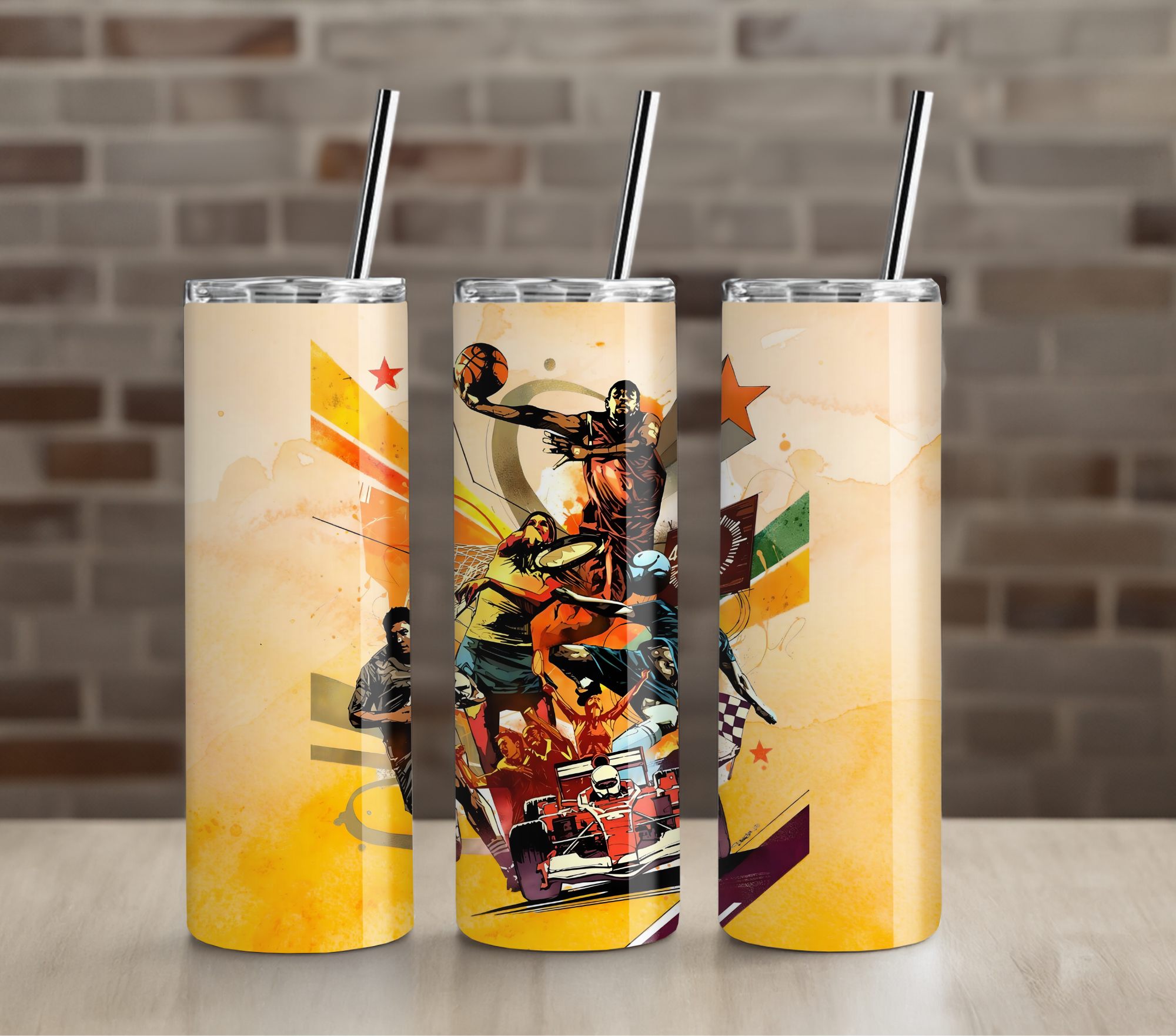 Extreme Athlete Sports Pattern 20oz Tumbler Drinkware