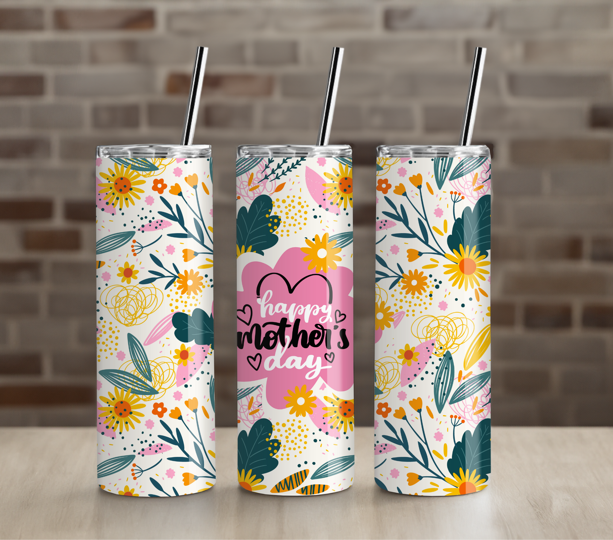 Happy Mothers Day Floral 20oz Tumbler Drinkware