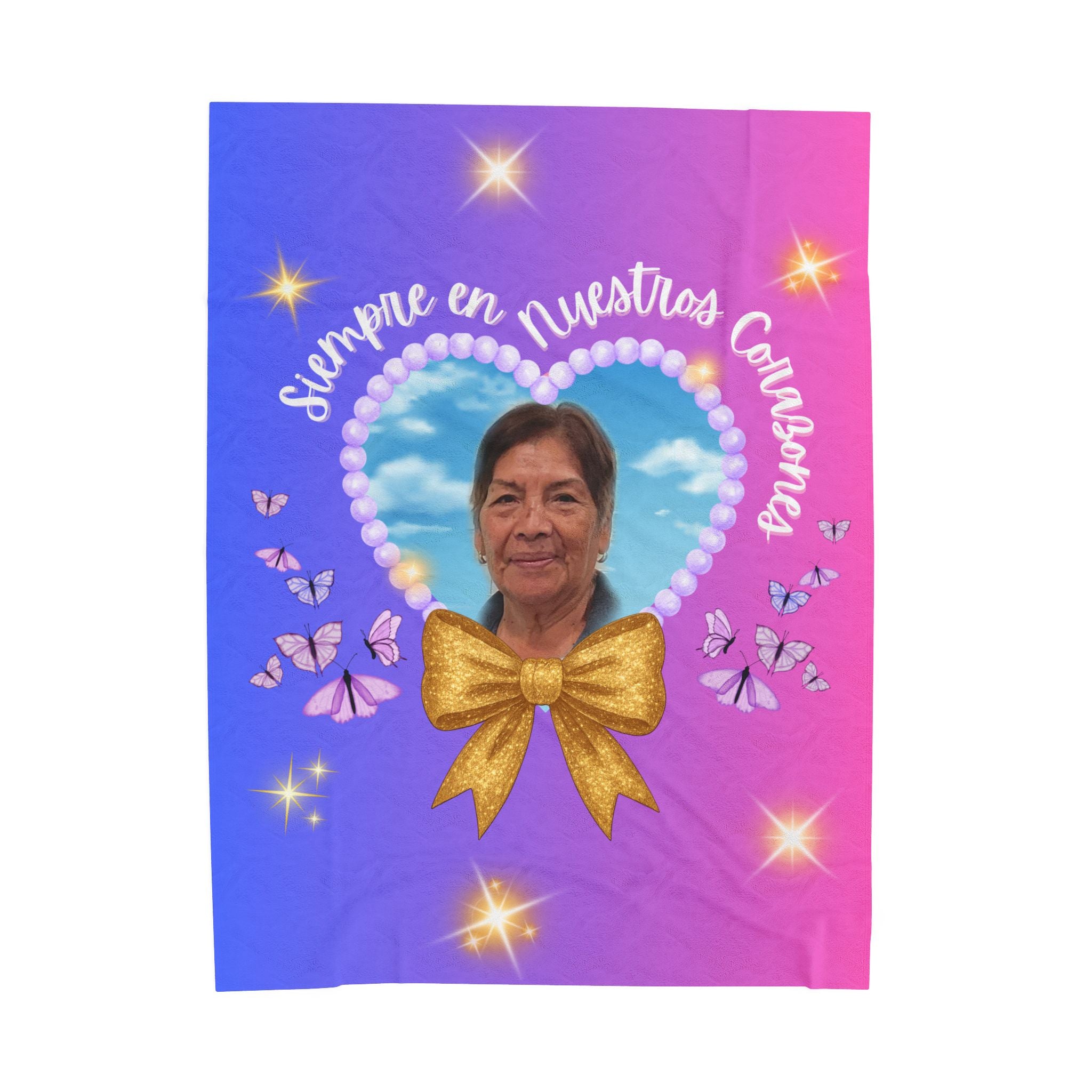 Siempre En Nuestros Corazones Two Color Ombre Plush Blanket (Spanish)