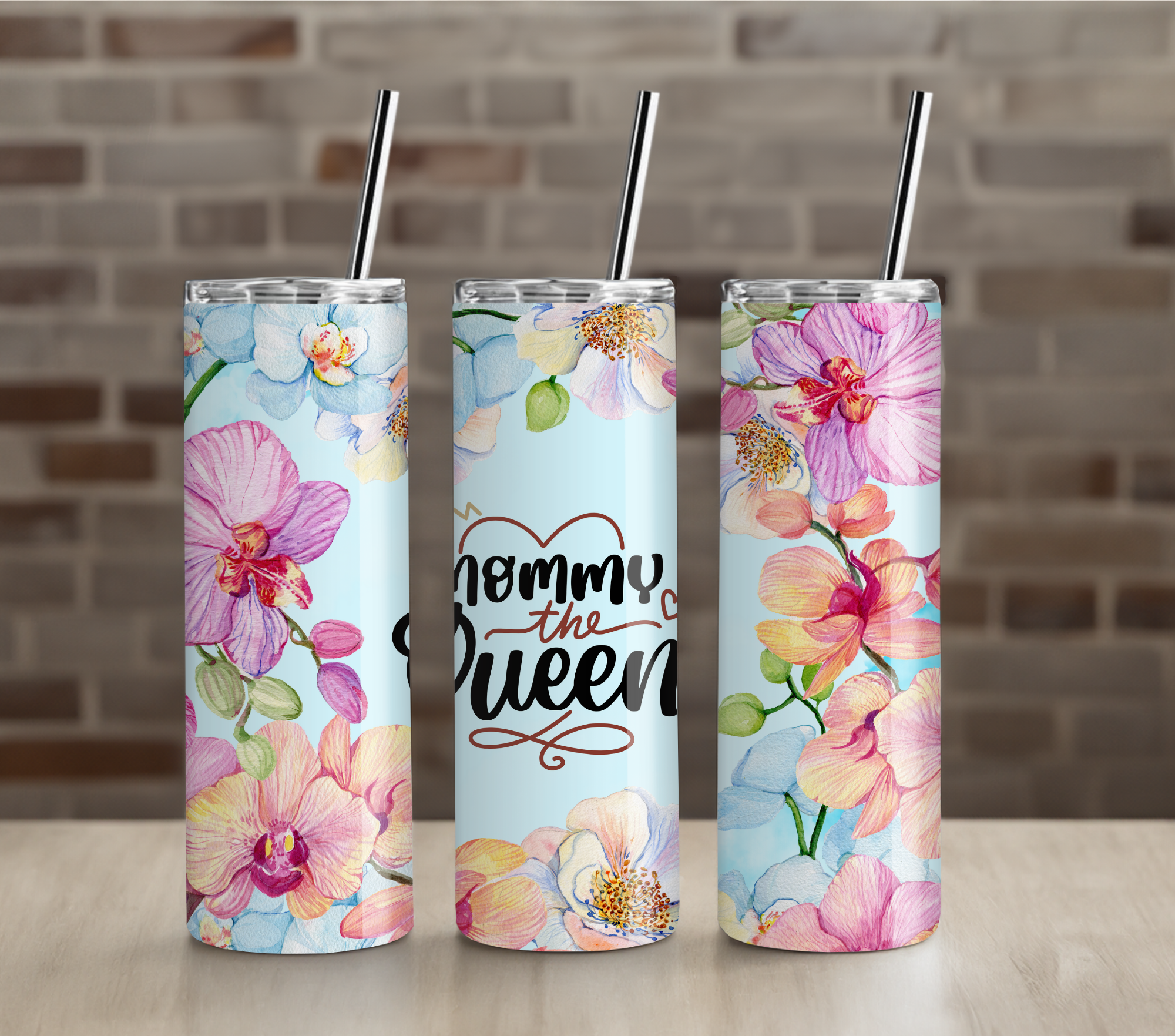 Mommy the Queen Floral 20oz Tumbler Drinkware