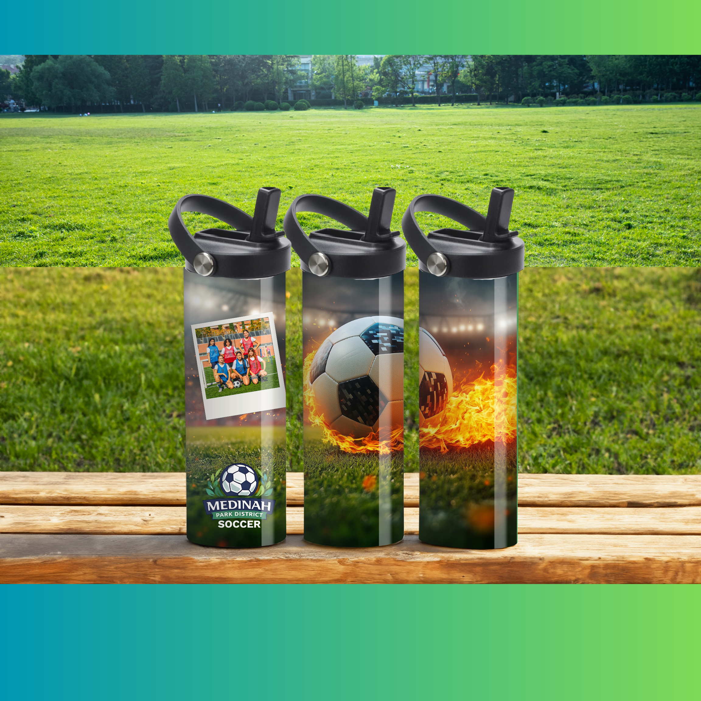 Soccer Design 7 - 20 oz Sport Water Bottle