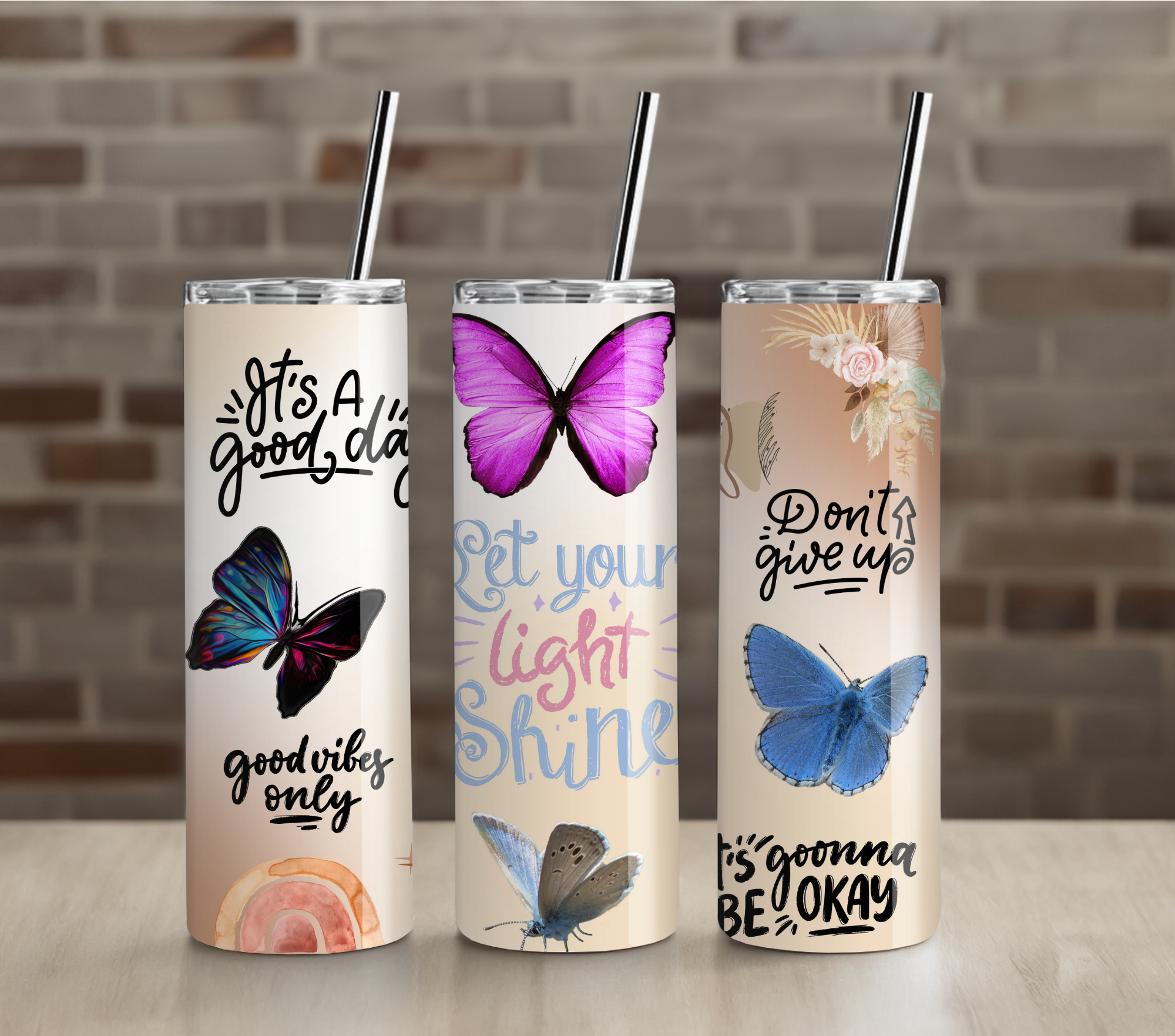 Colorful Teacher Tumbler | Uplifting Inspirational Design | 20oz Skinny Cup