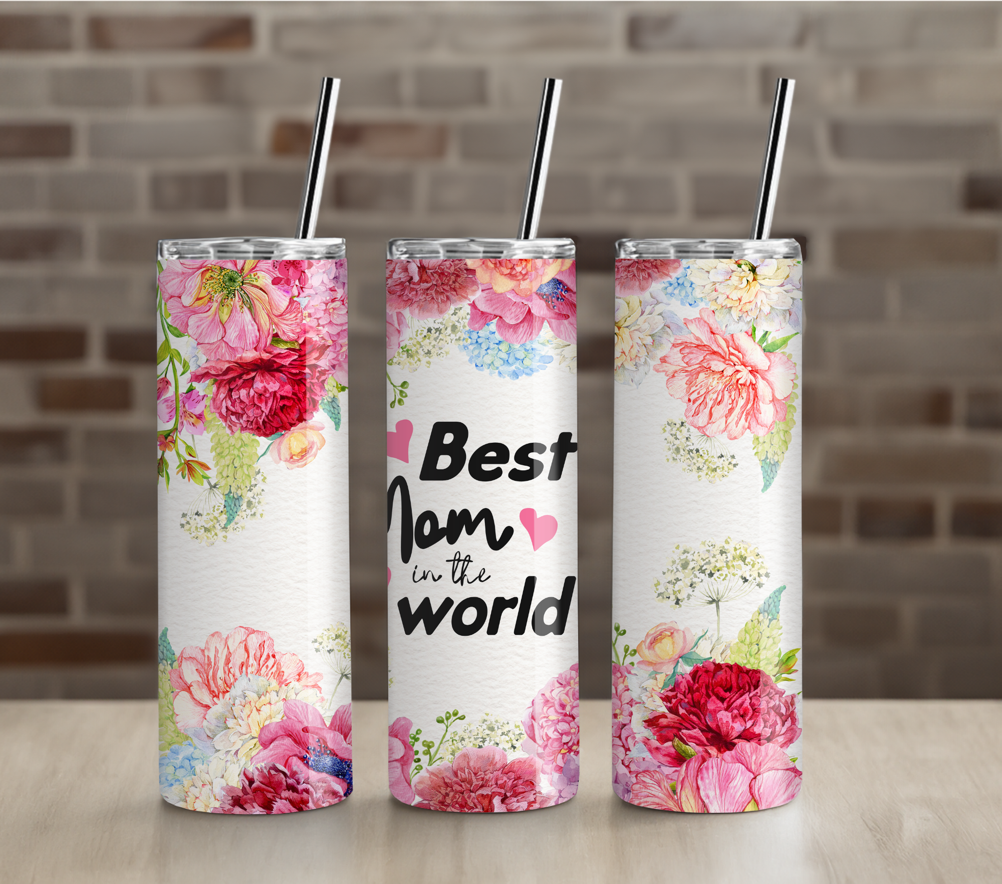 Best Mom In the World Floral  Mama 20oz Tumbler Drinkware