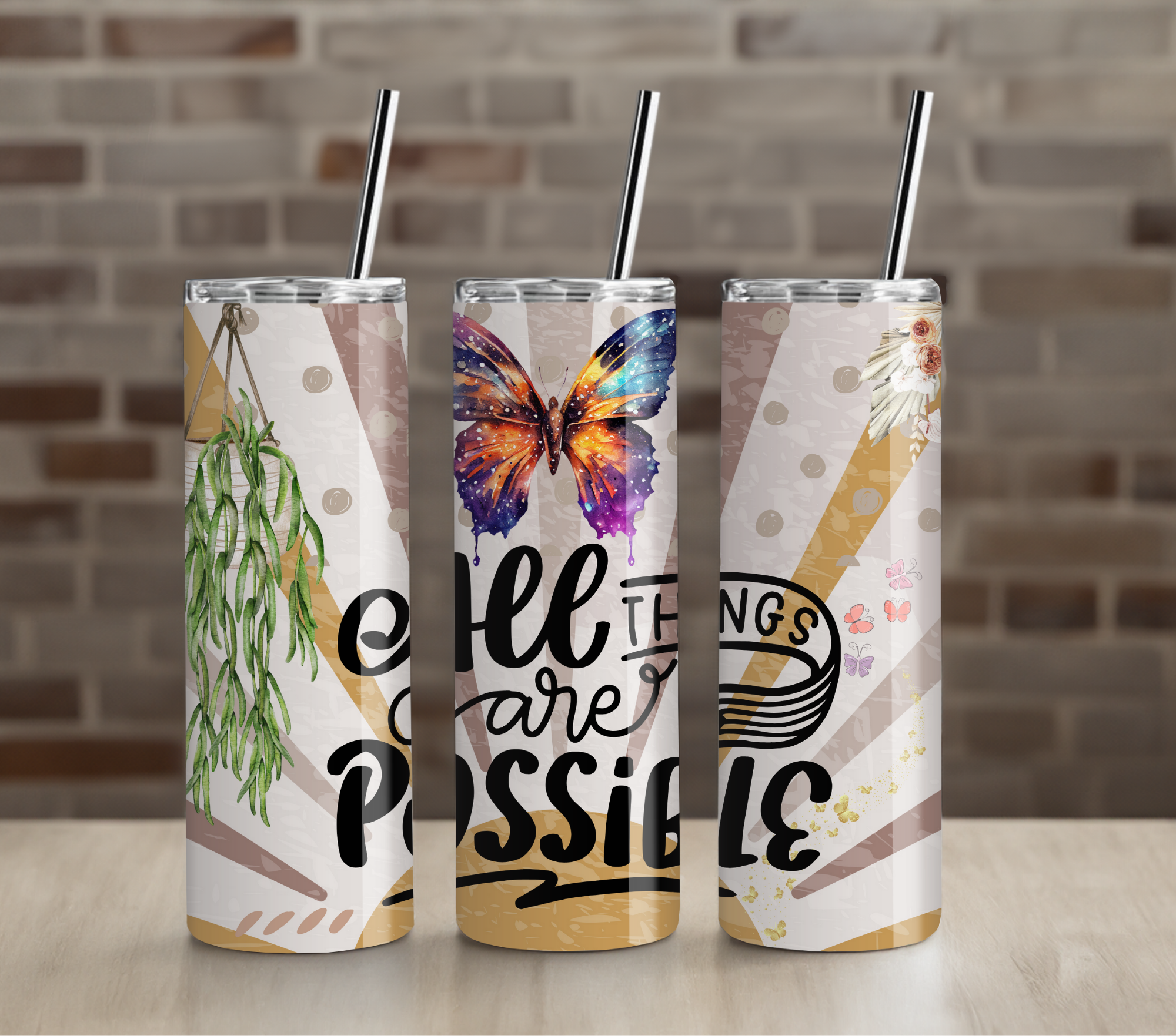 Colorful Teacher Tumbler | Uplifting Inspirational Design | 20oz Skinny Cup