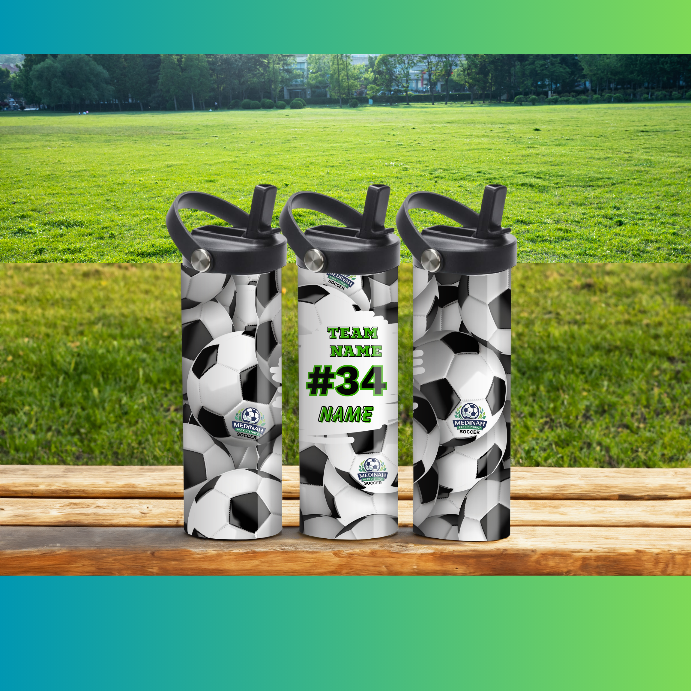 Soccer Design 8 - 20 oz Sport Water Bottle