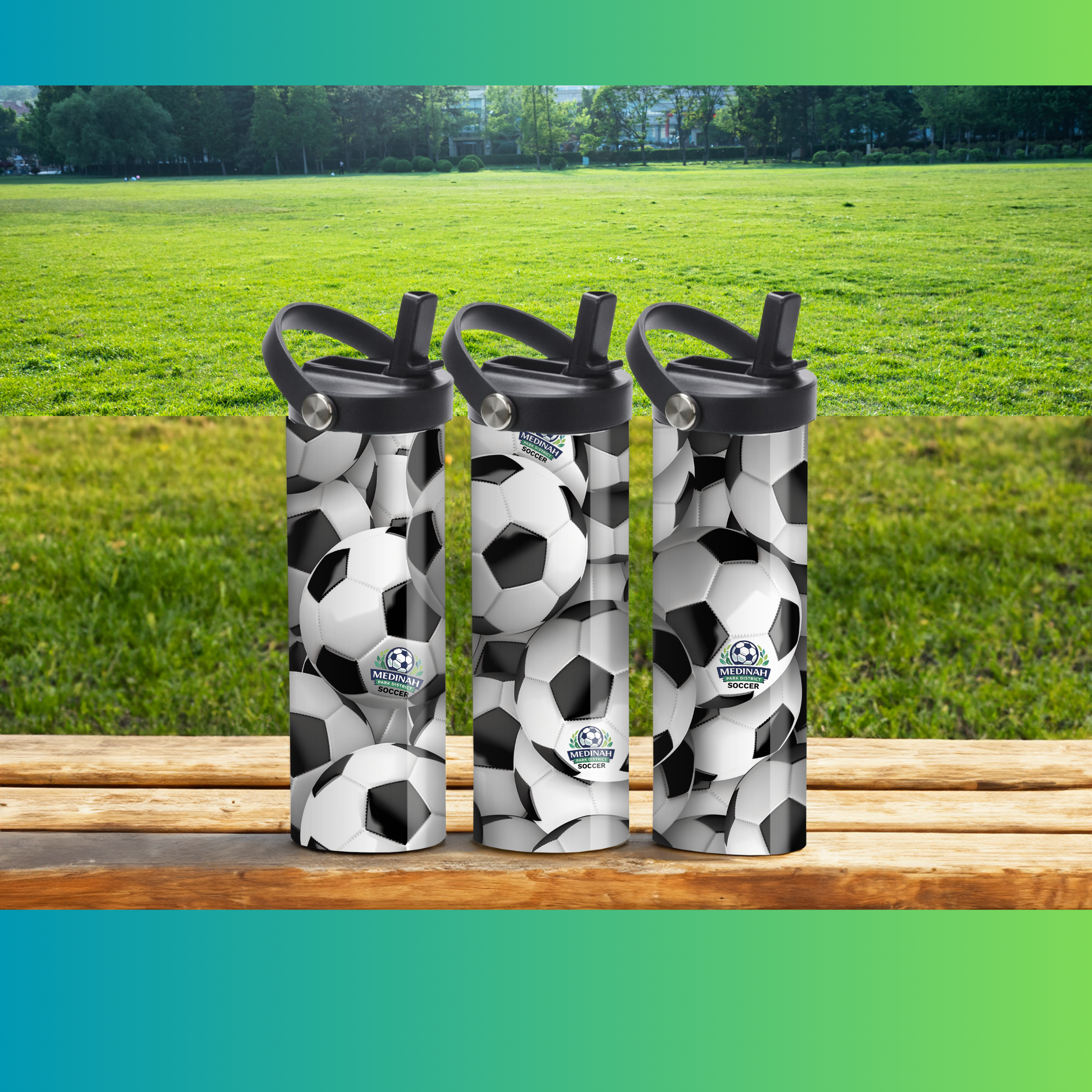 Soccer Design 10 - 20 oz Sport Water Bottle