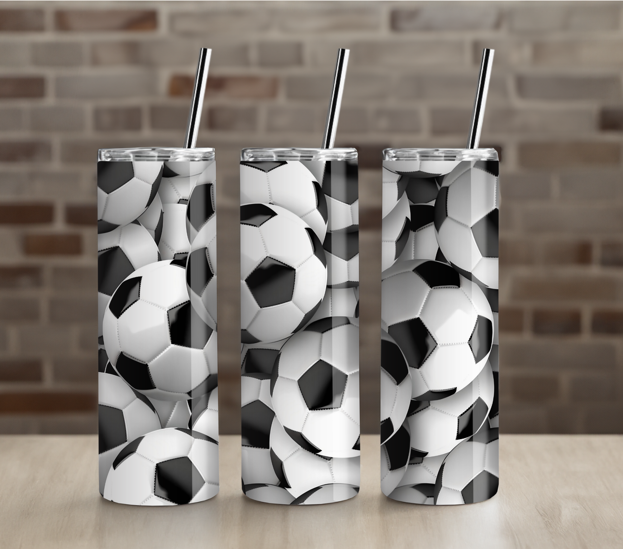 Soccer balls 20oz tumbler