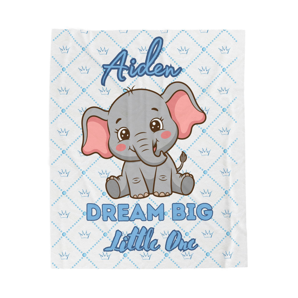 Personalized Baby Elephant Dream Big Little One Blanket