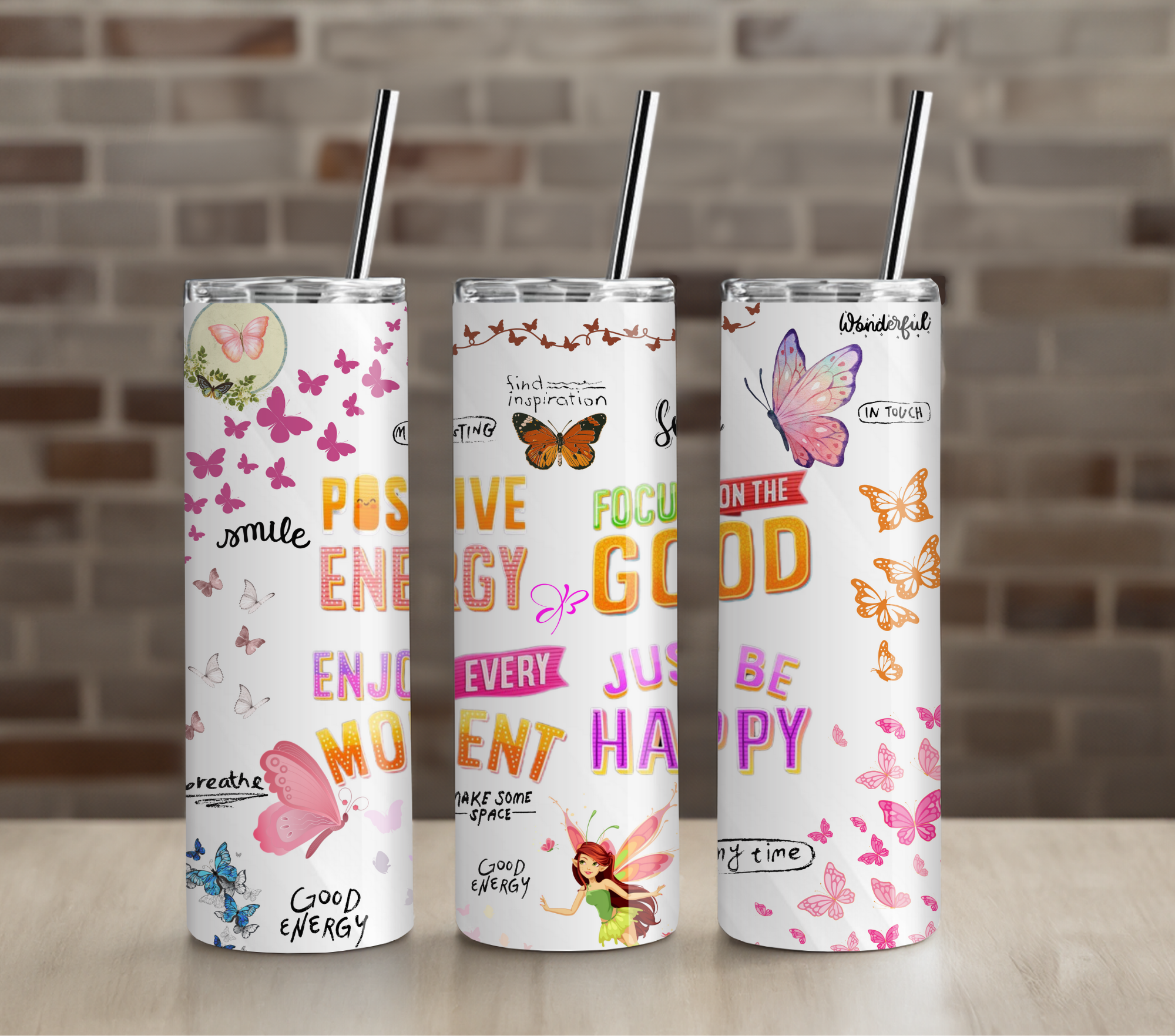 Butterfly Inspiration Teacher Tumbler | Uplifting Positive Quote | 20oz Skinny Cup