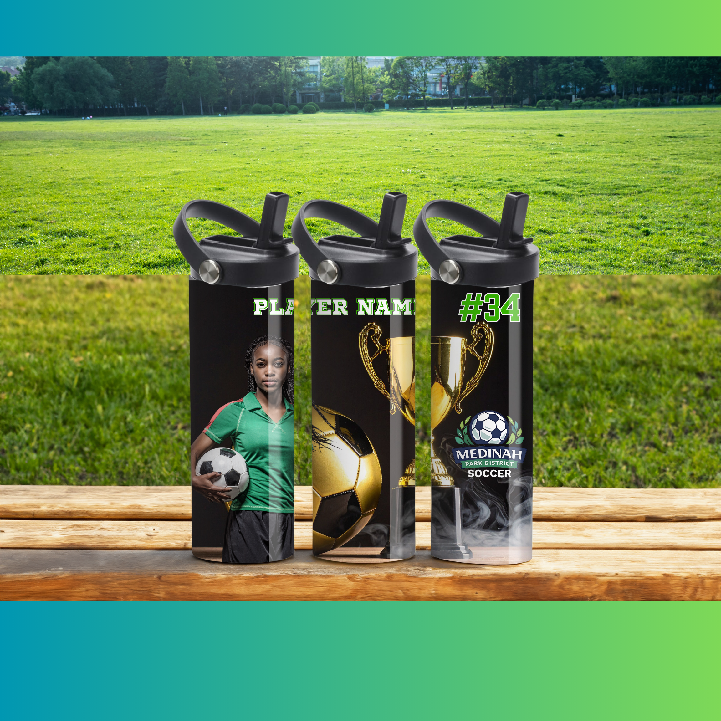 Soccer Design 12 - 20 oz Sport Water Bottle