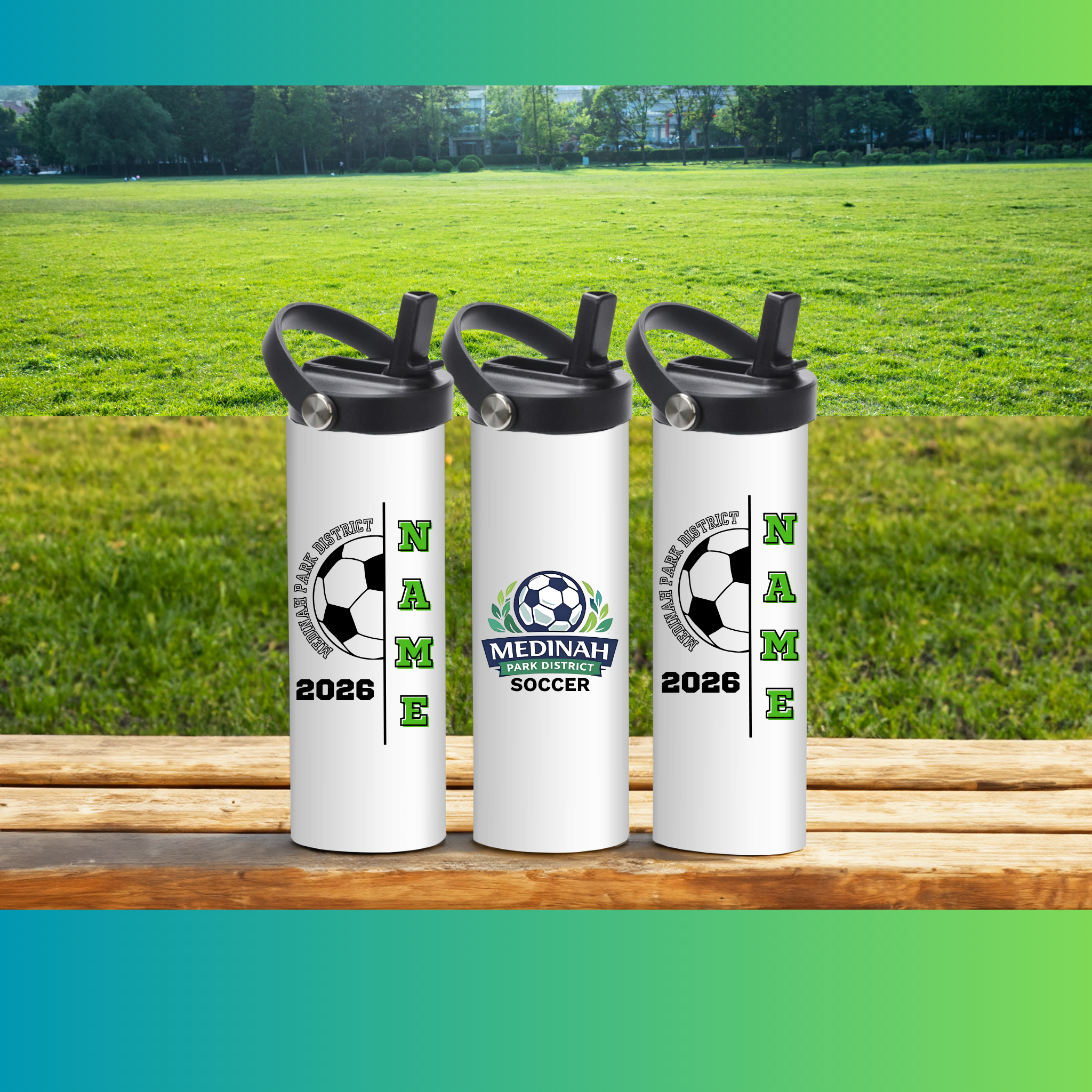 Soccer Design 11 - 20 oz Sport Water Bottle