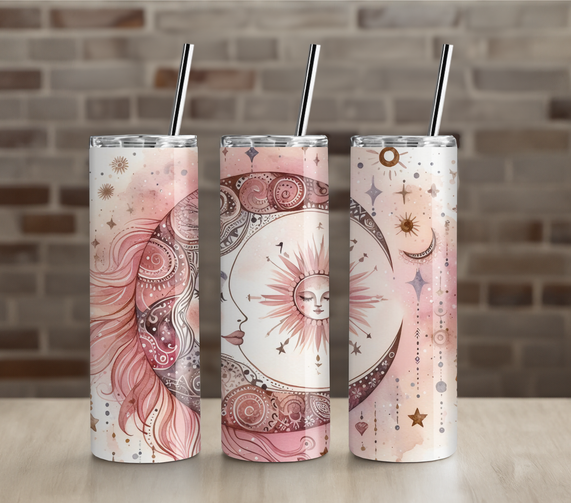 Pink Mandala Serenity Tumbler | Calming Spiritual Motivation | 20oz Skinny Cup