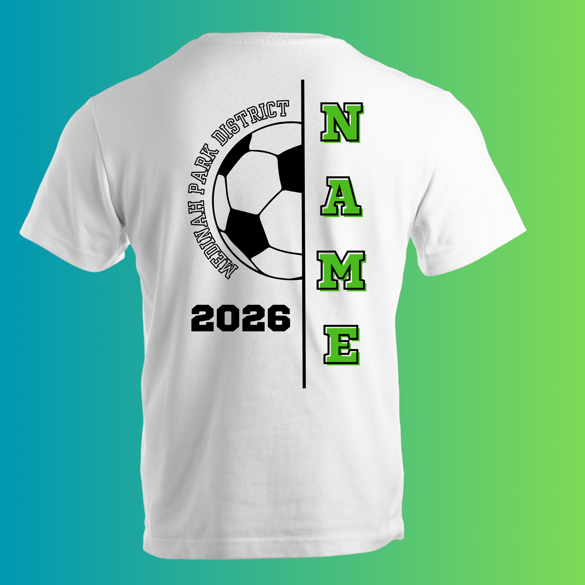 Adult T-Shirt Soccer Design 1 - 100% Polyester