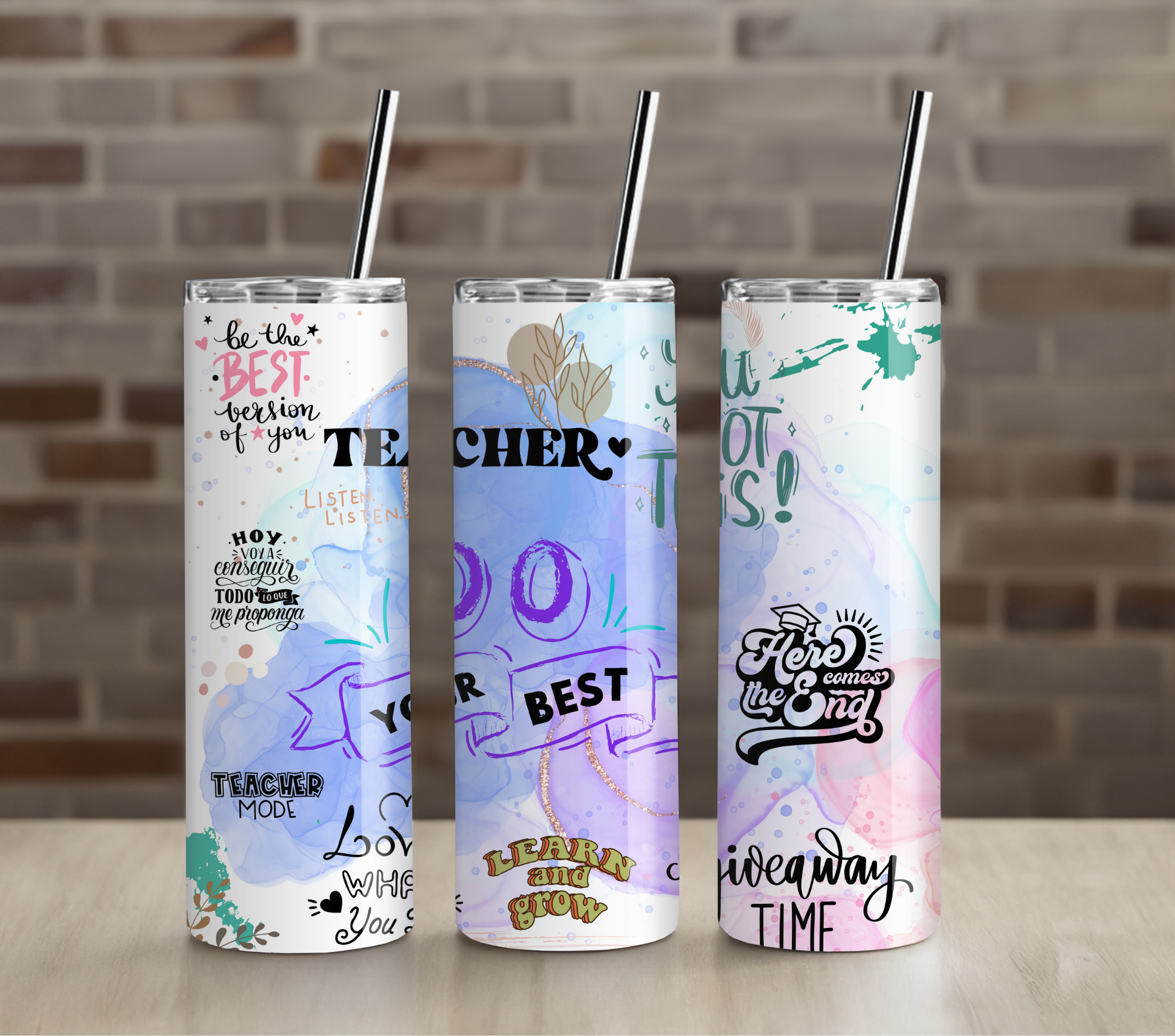 Best Teacher Ever Tumbler | Teacher Appreciation Gift | 20oz Skinny Stainless Steel Cup