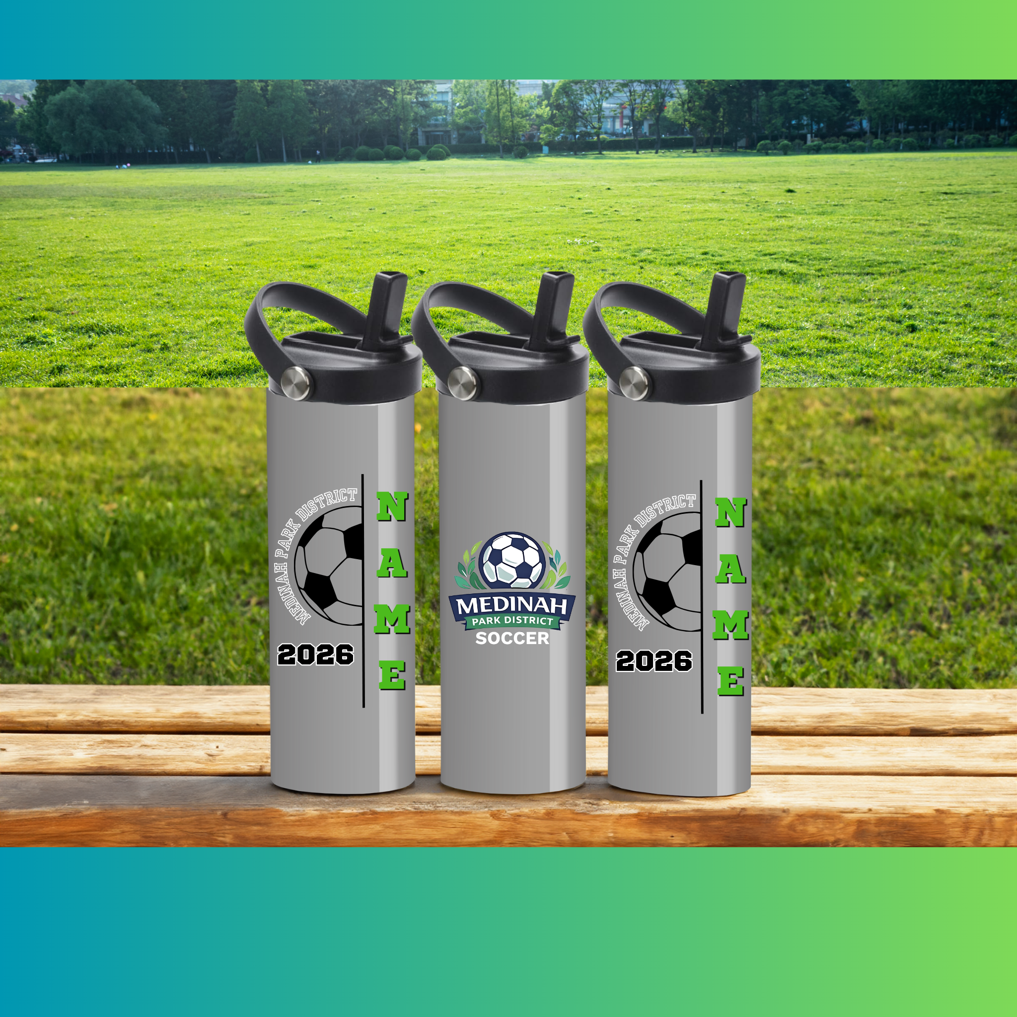 Soccer Design 11 - 20 oz Sport Water Bottle