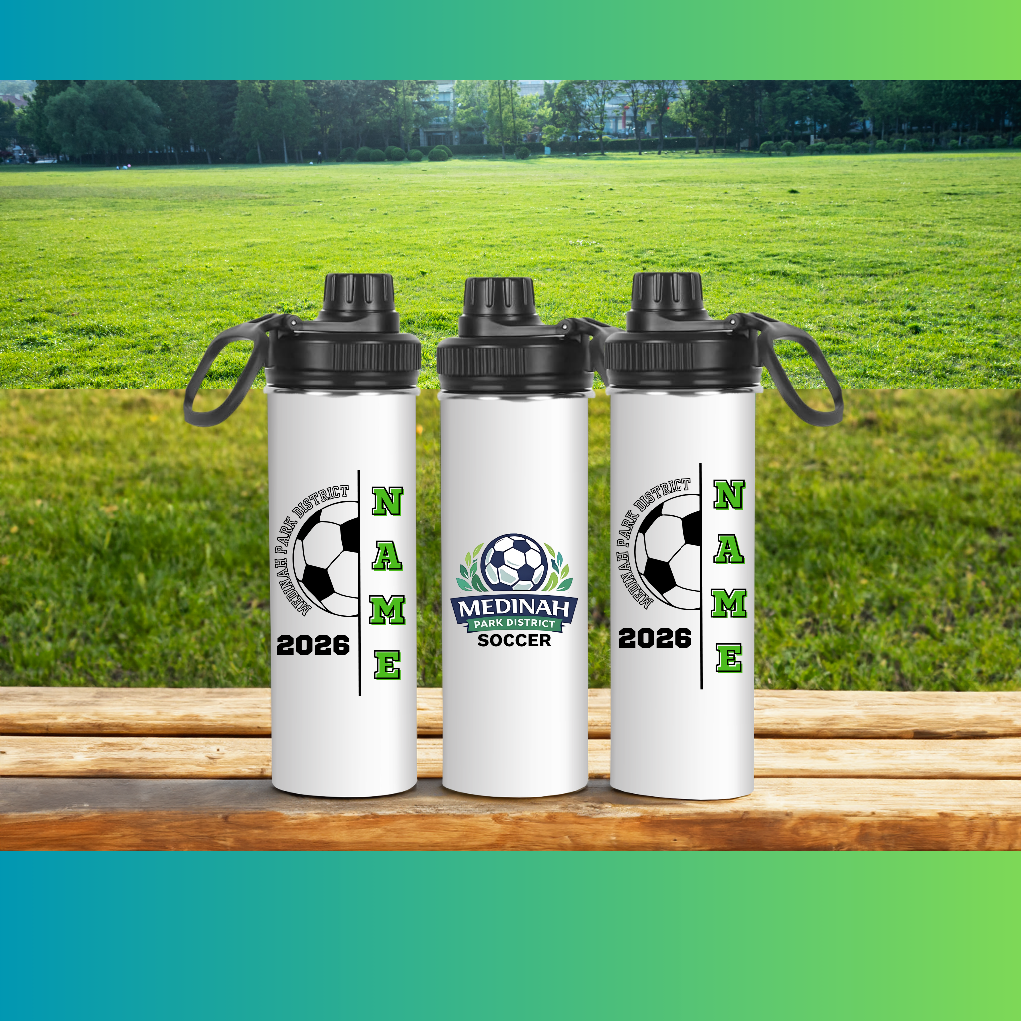 Soccer Design 11 - Spout Water Bottle