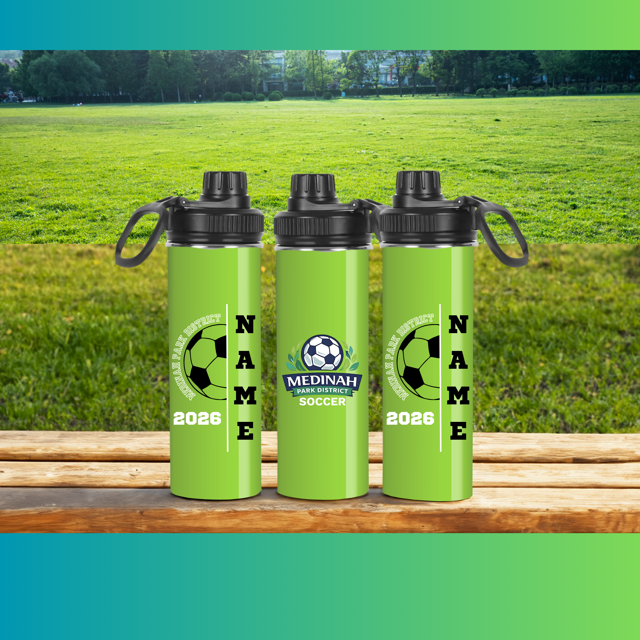Soccer Design 11 - Spout Water Bottle