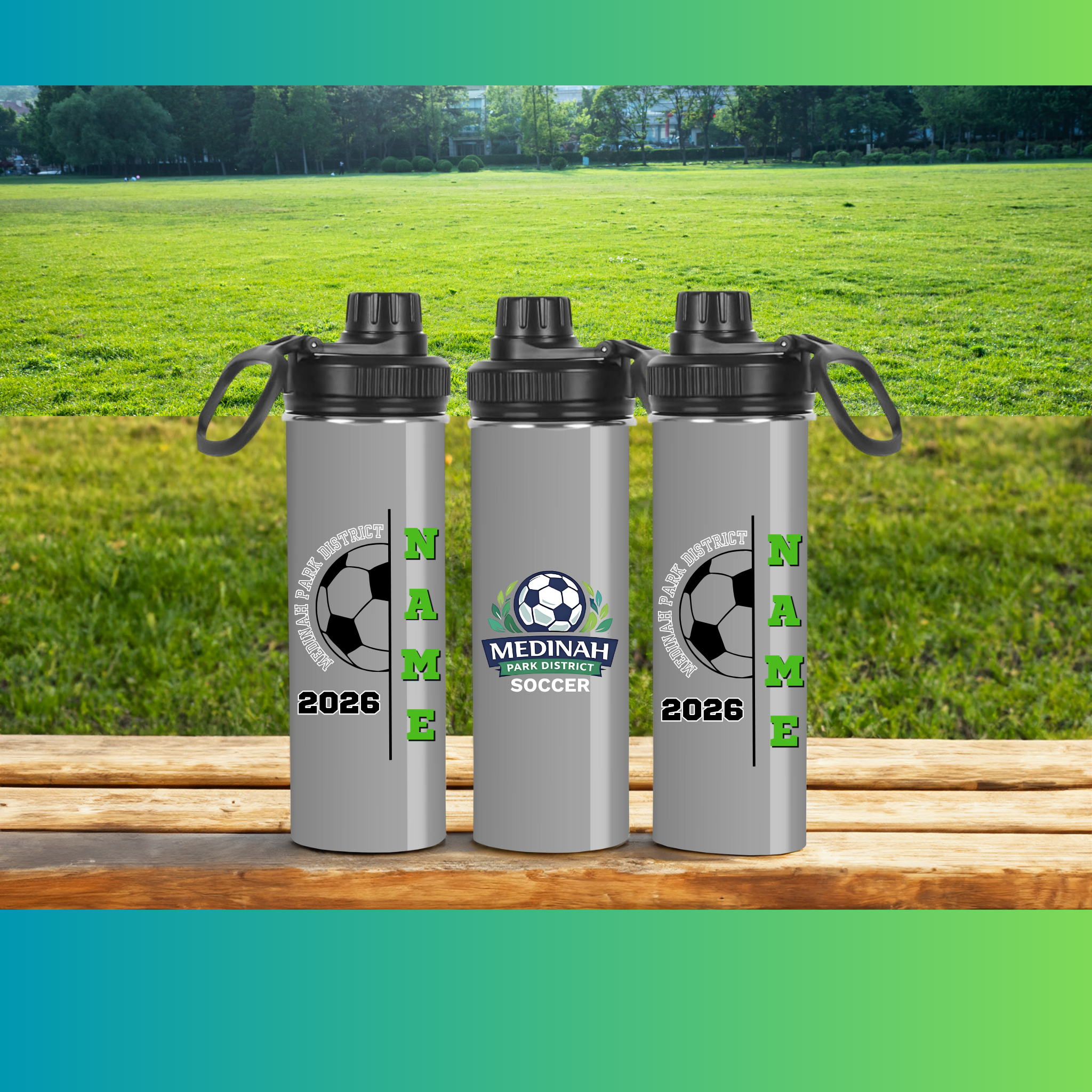 Soccer Design 11 - Spout Water Bottle